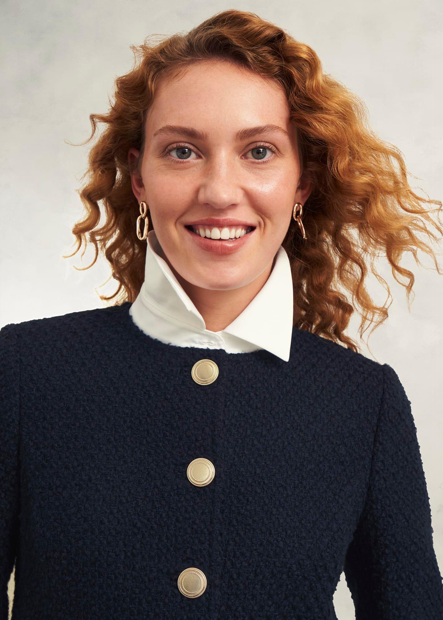 Marie Jacket With Wool, Navy, hi-res