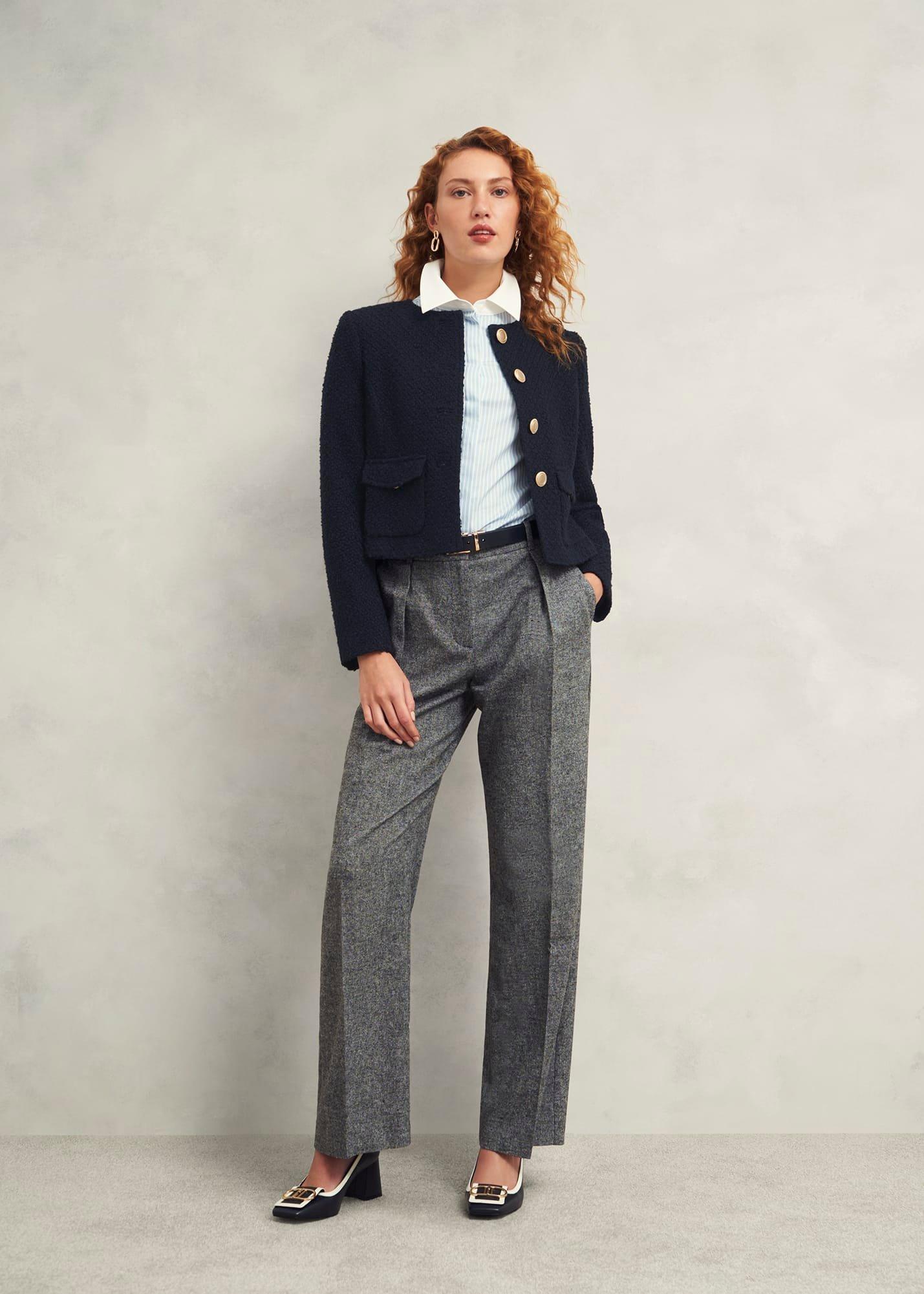 Marie Jacket With Wool, Navy, hi-res