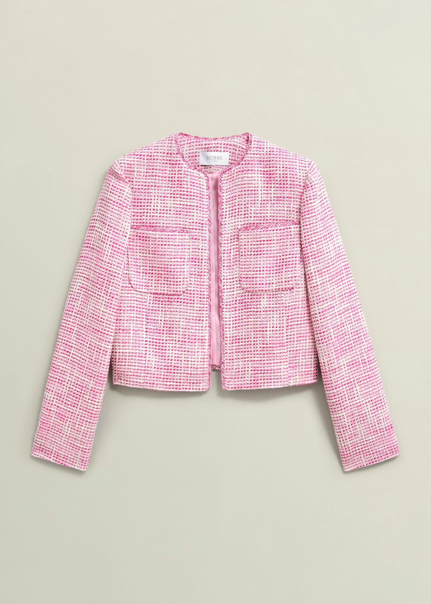 Darcy Tweed Jacket, Pink Ivory, hi-res