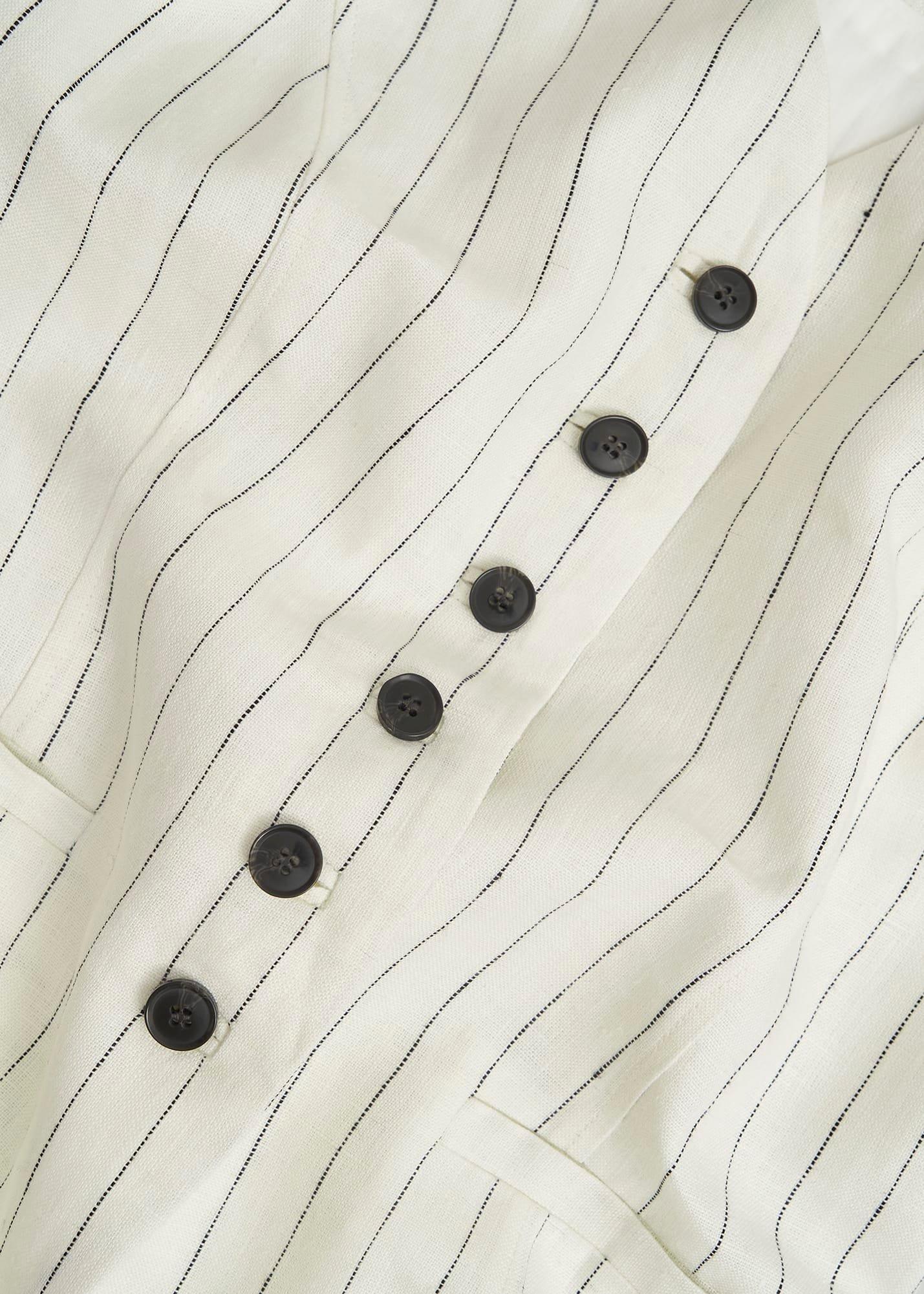 Groombridge Linen Waistcoat, Ivory Navy, hi-res