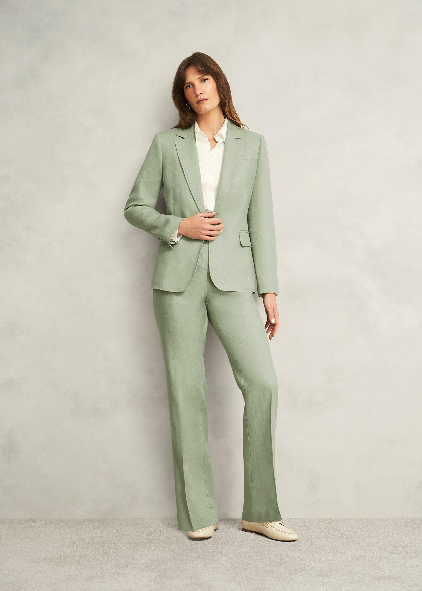 Petite Marietta Linen Jacket, Sage Green, hi-res