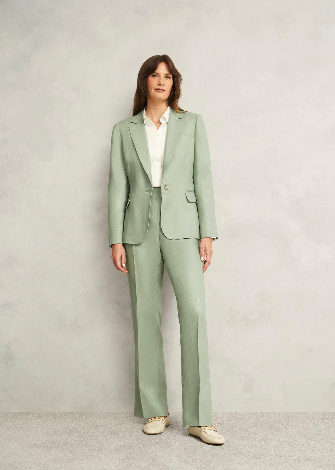 Petite Marietta Linen Jacket, Sage Green, hi-res