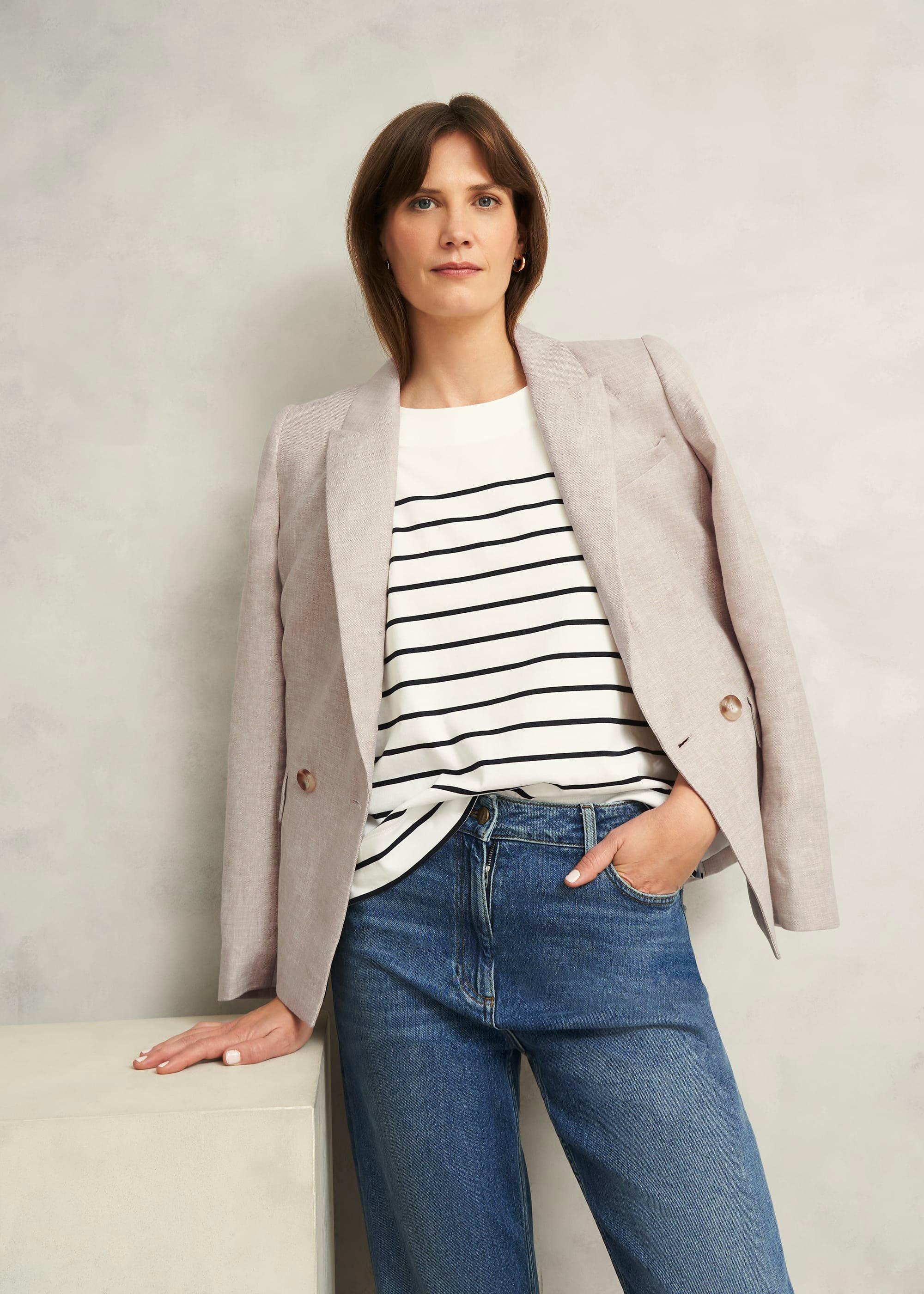 Alessia Linen Jacket, Neutral, hi-res