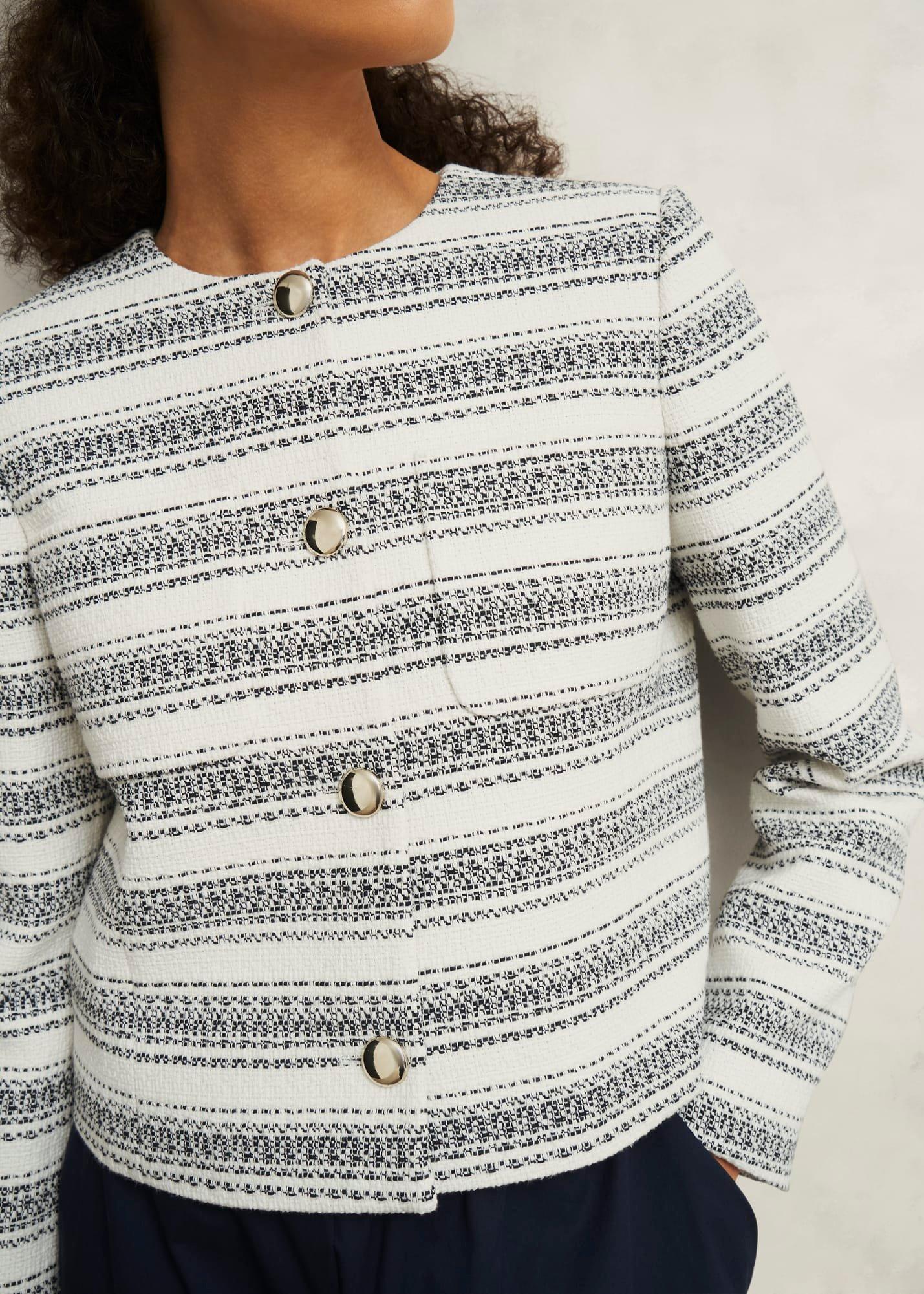 Longcross Jacket, Ivory Navy, hi-res