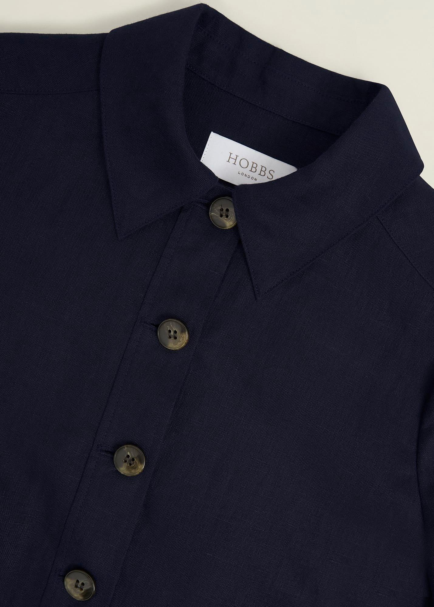 Clarence Linen Jacket, Navy, hi-res