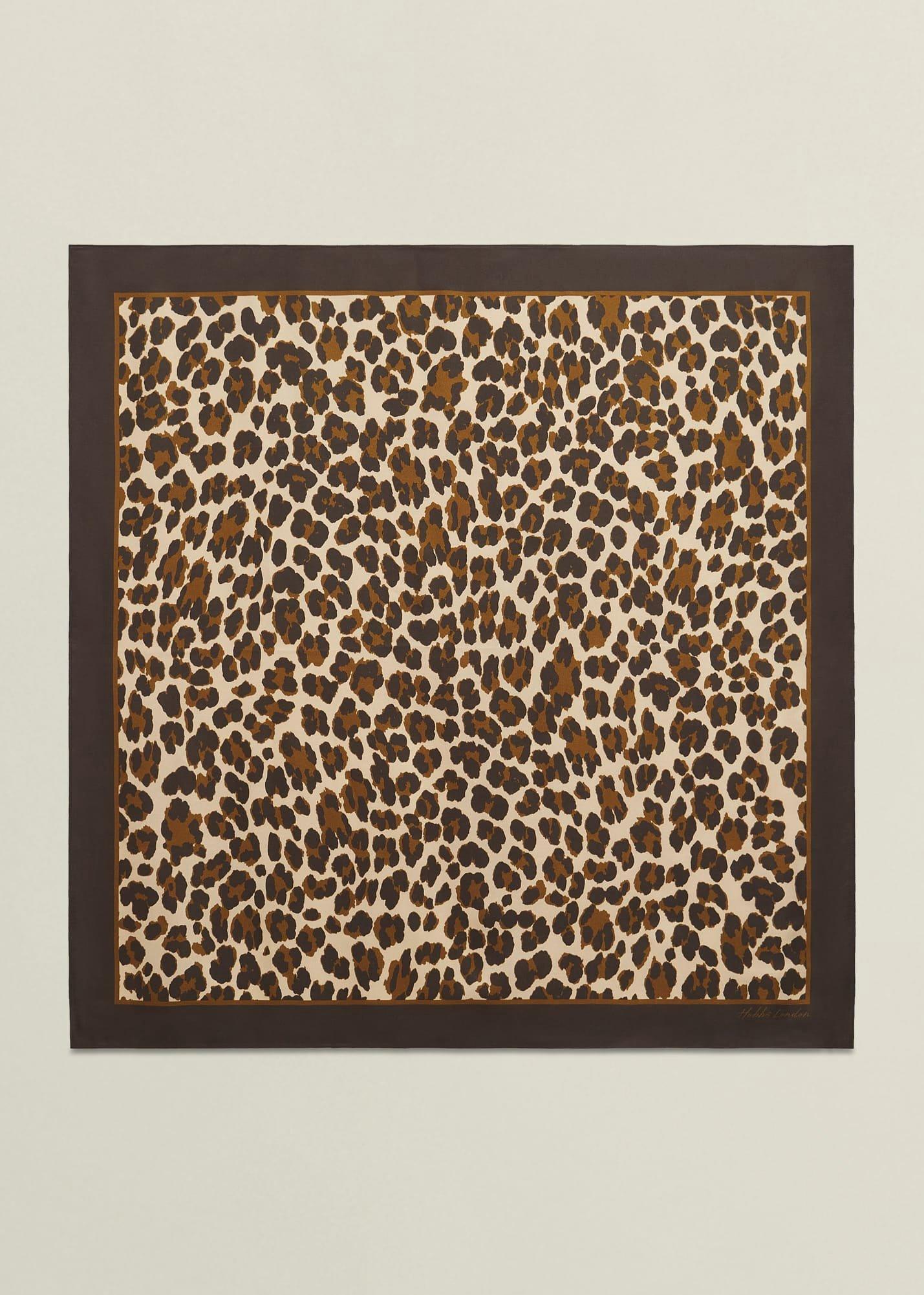 Bria Silk Leopard Scarf, Brown Multi, hi-res
