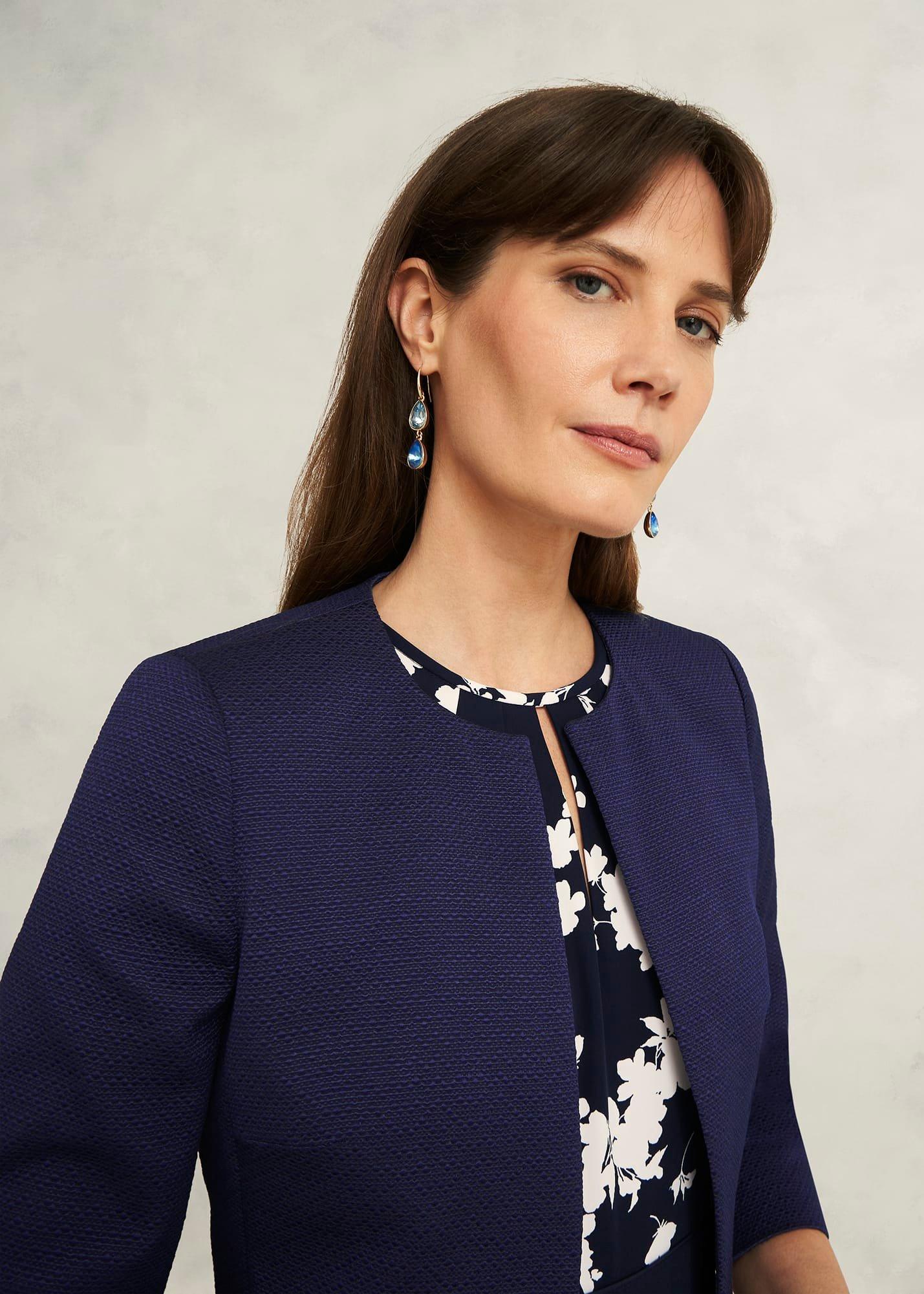 Elize Textured Jacket, Midnight Navy, hi-res