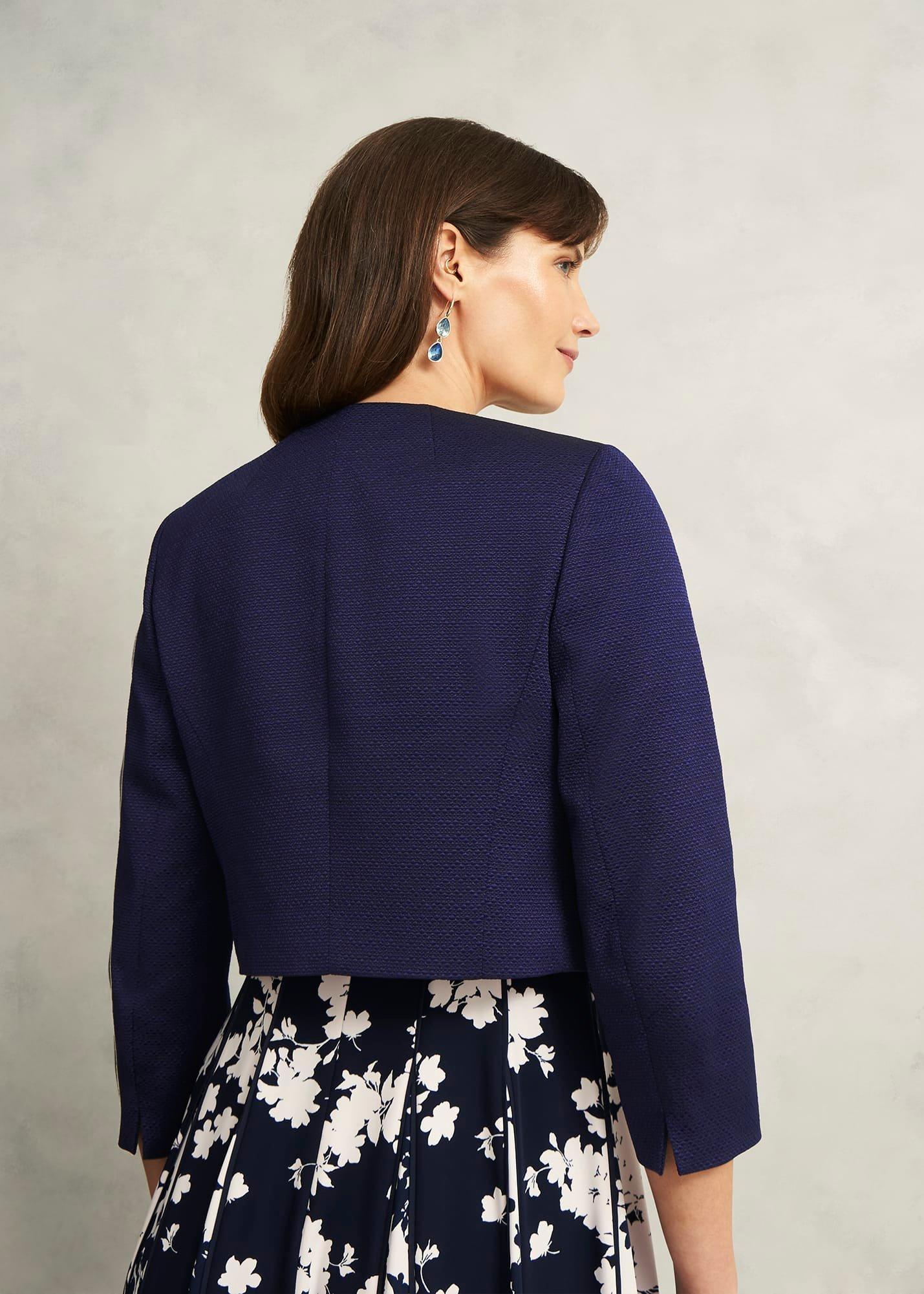 Elize Textured Jacket, Midnight Navy, hi-res