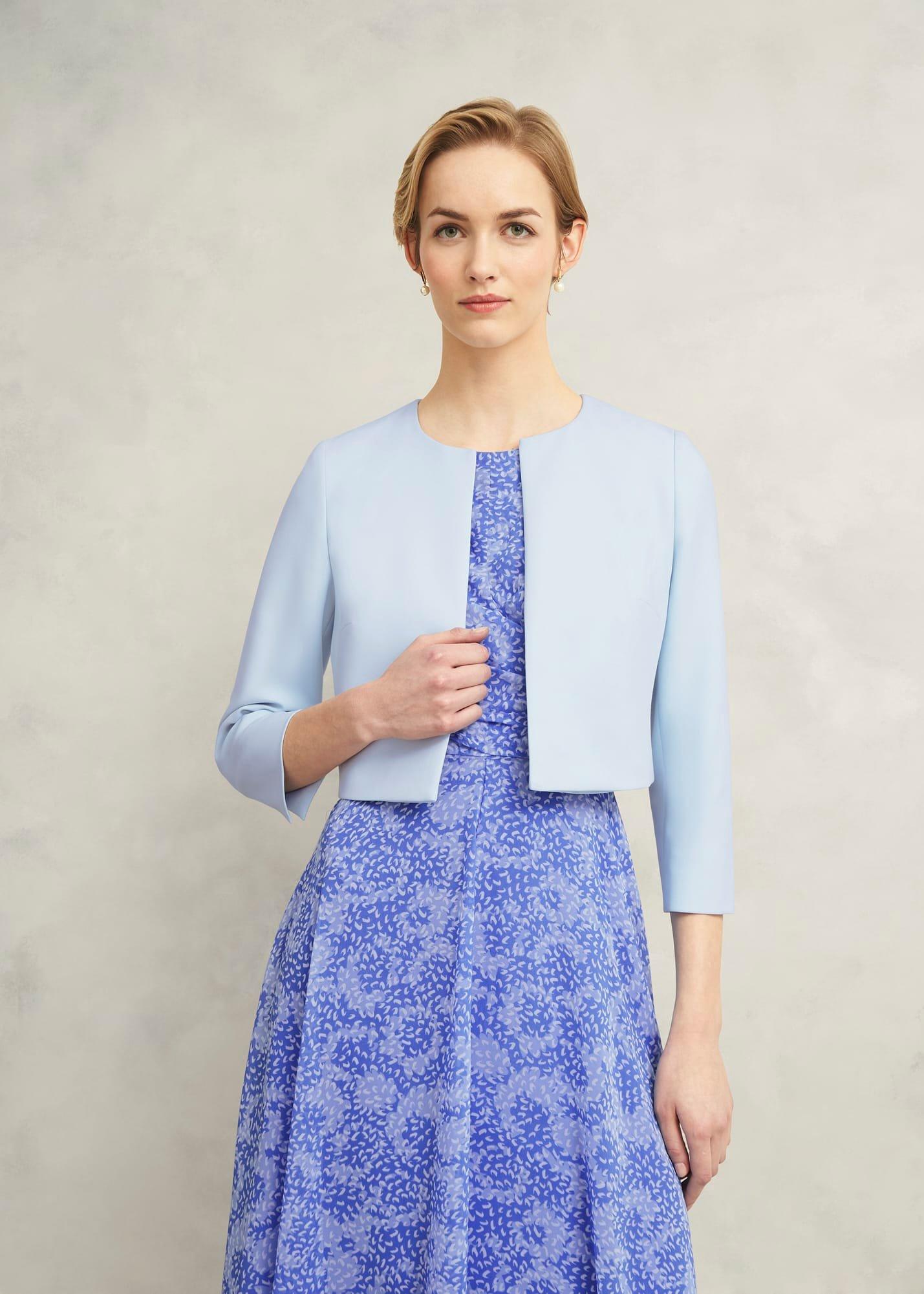 Elize Crepe Jacket, Pale Blue, hi-res