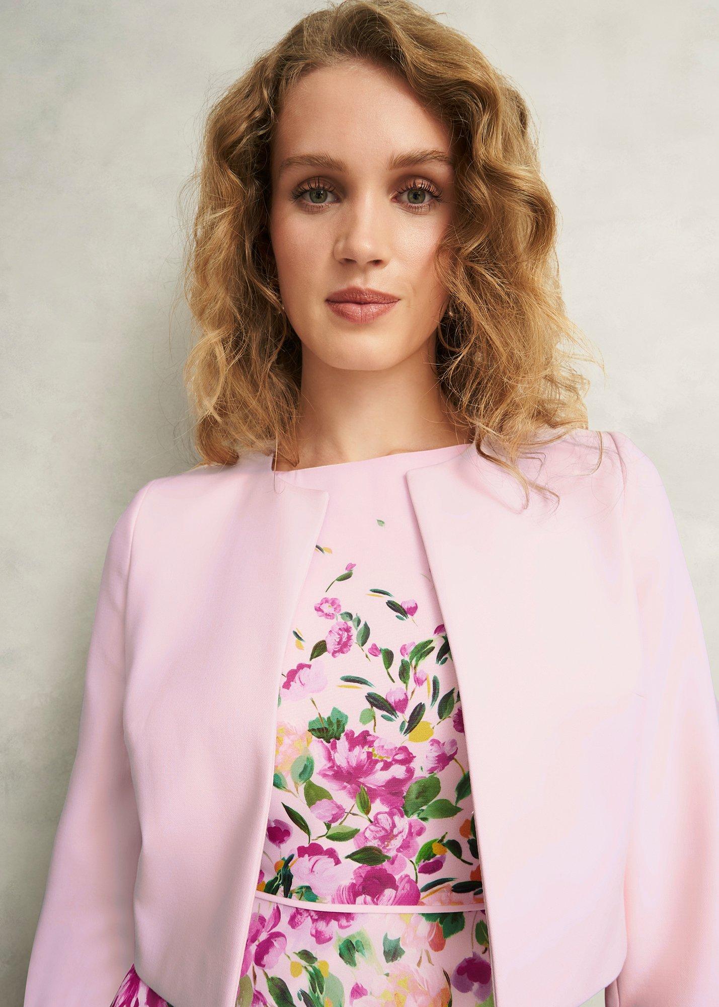 Elize Crepe Jacket, Pale Pink, hi-res