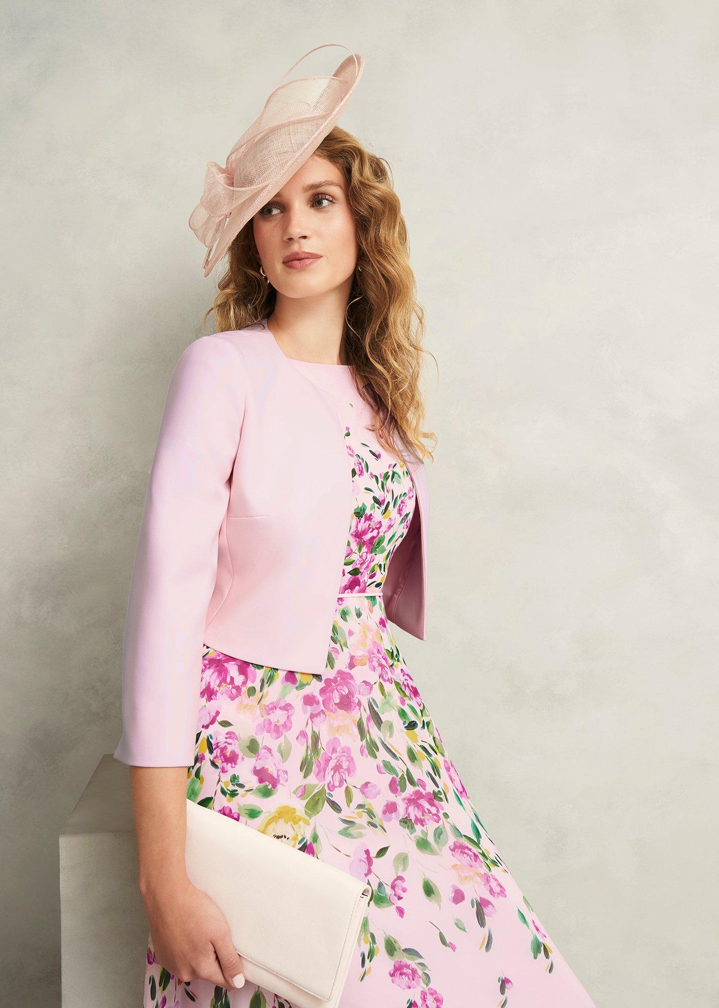 Elize Crepe Jacket, Pale Pink, hi-res