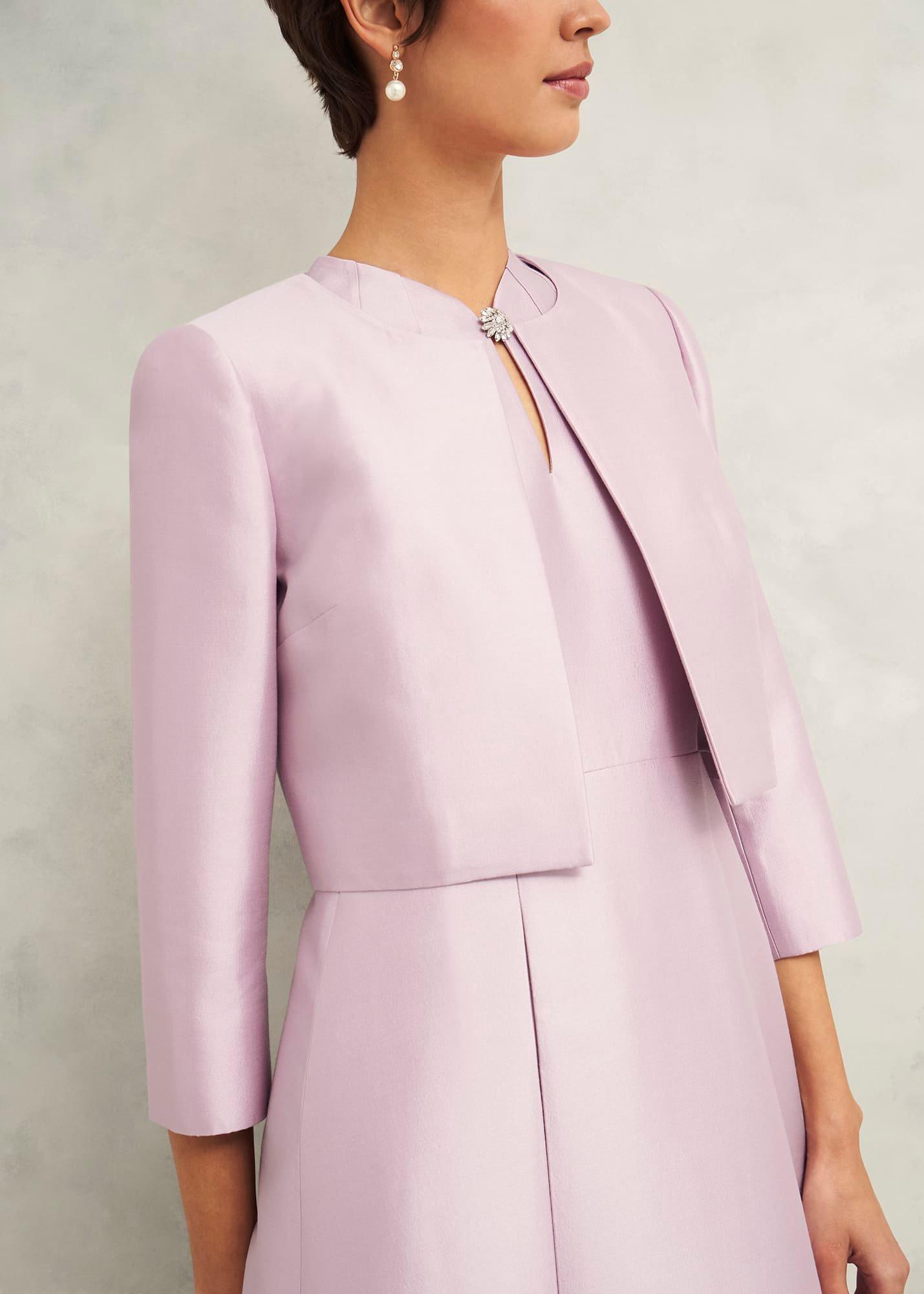 Rhea Wool Silk Jacket, Soft Petal Pink, hi-res