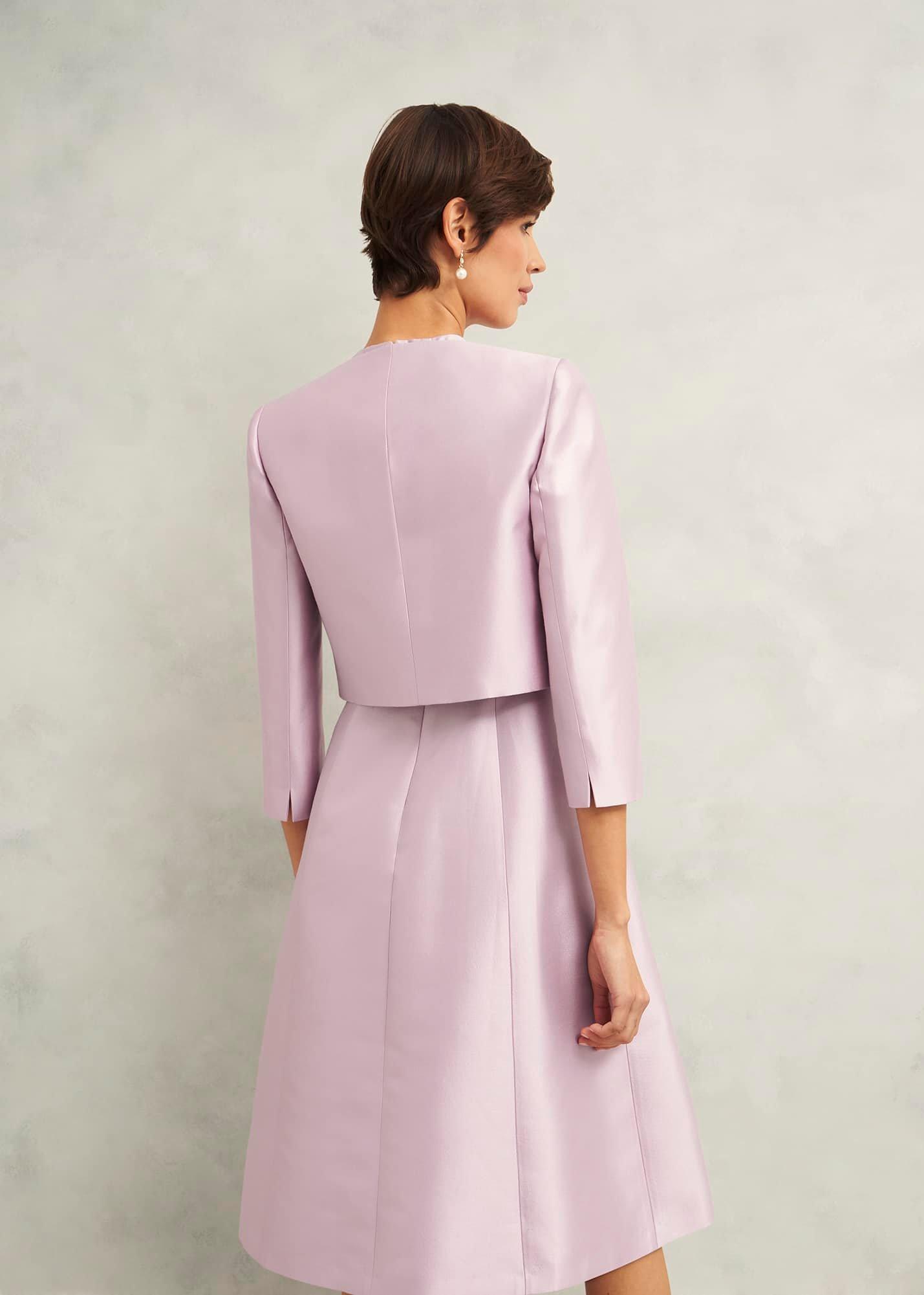 Rhea Wool Silk Jacket, Soft Petal Pink, hi-res