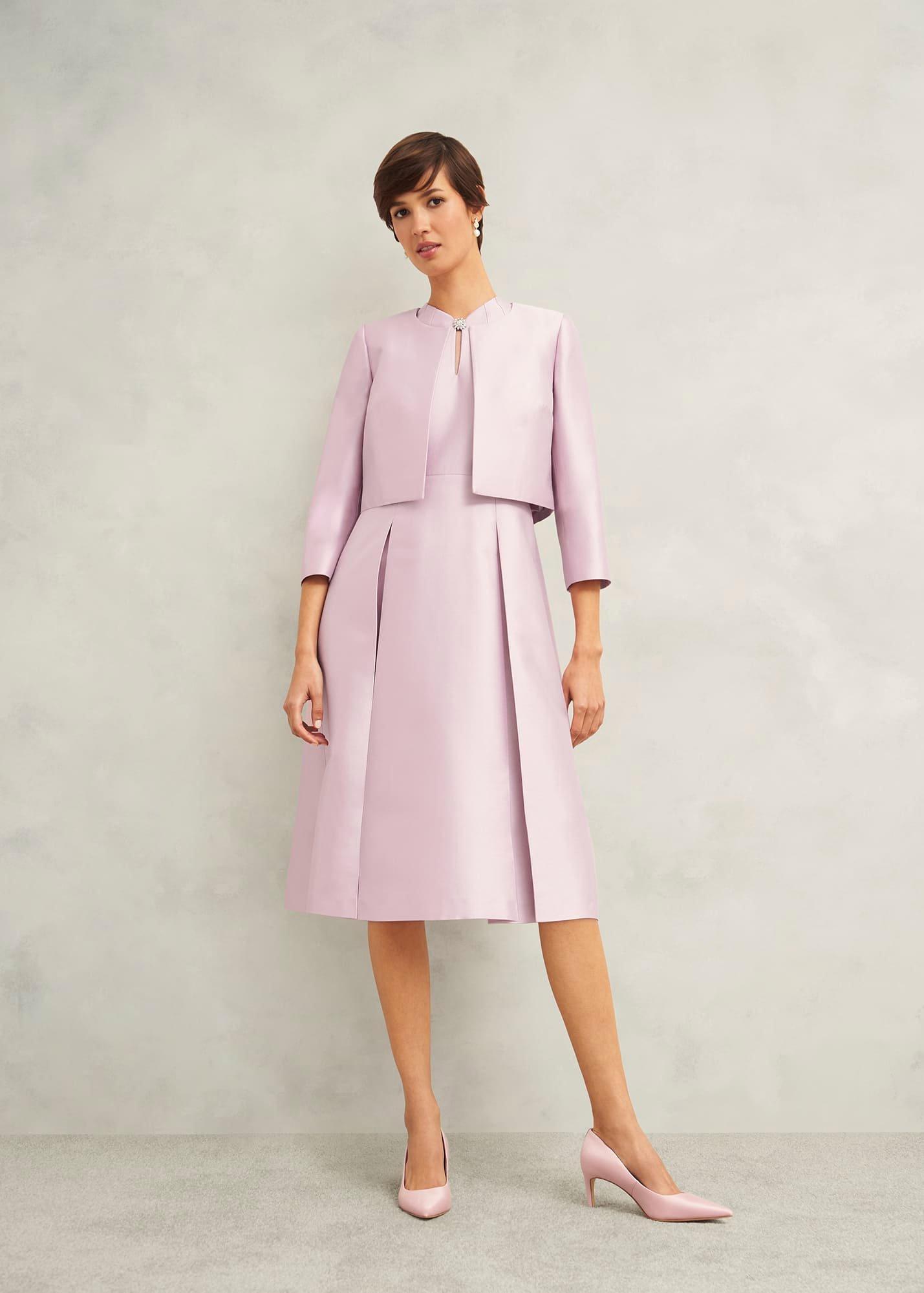 Rhea Wool Silk Jacket, Soft Petal Pink, hi-res