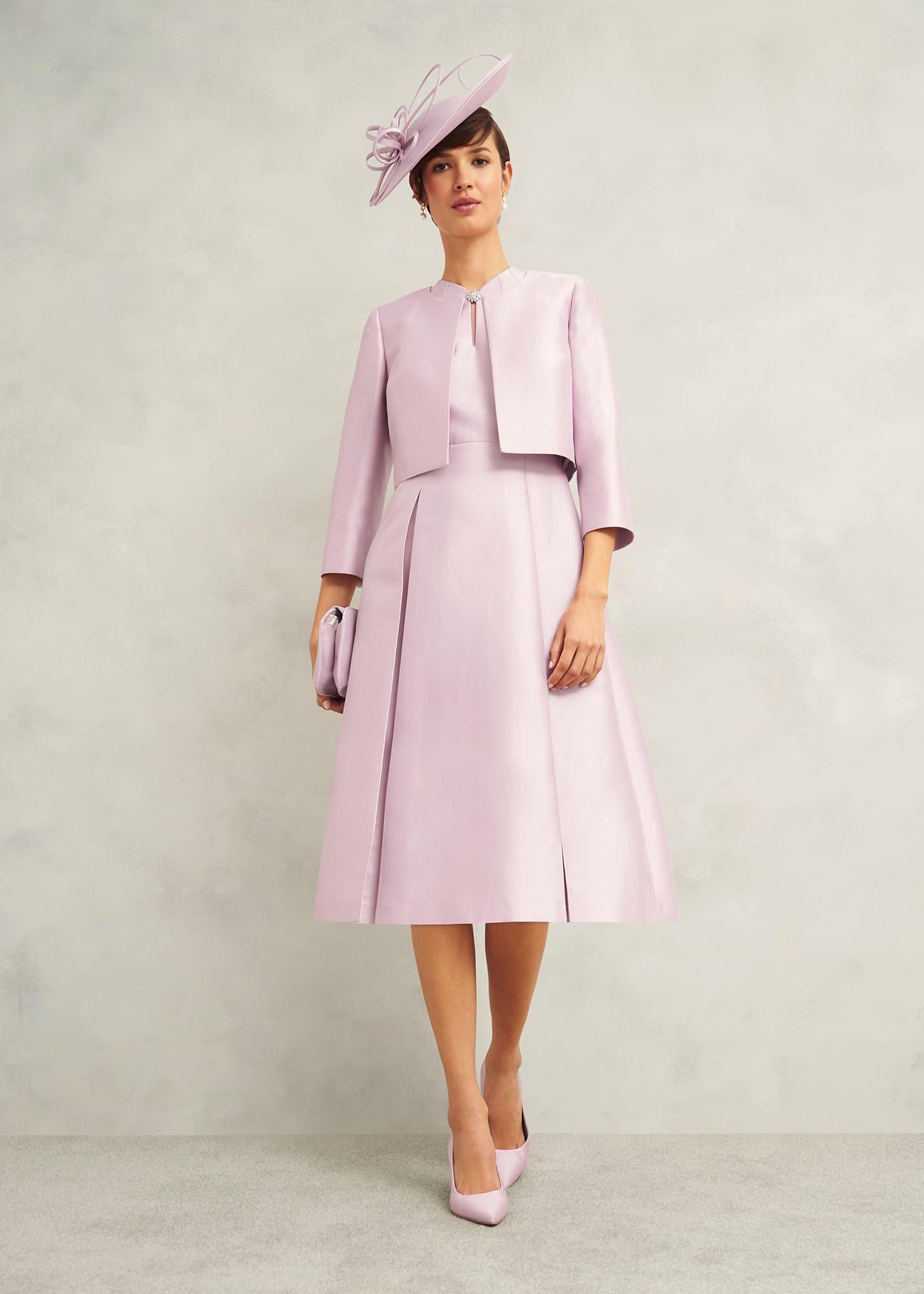 Rhea Wool Silk Jacket, Soft Petal Pink, hi-res