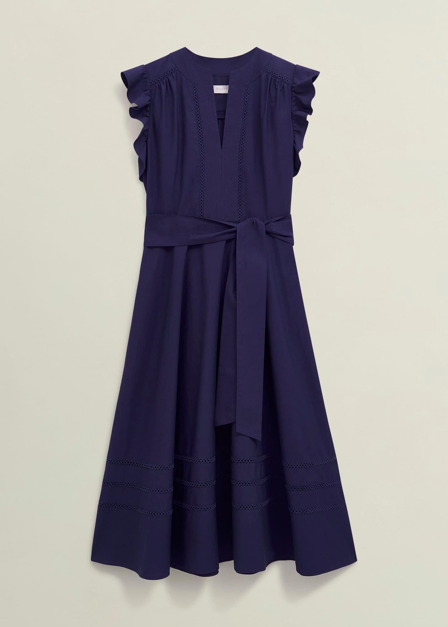 Vanessa Cotton Dress, True Navy, hi-res