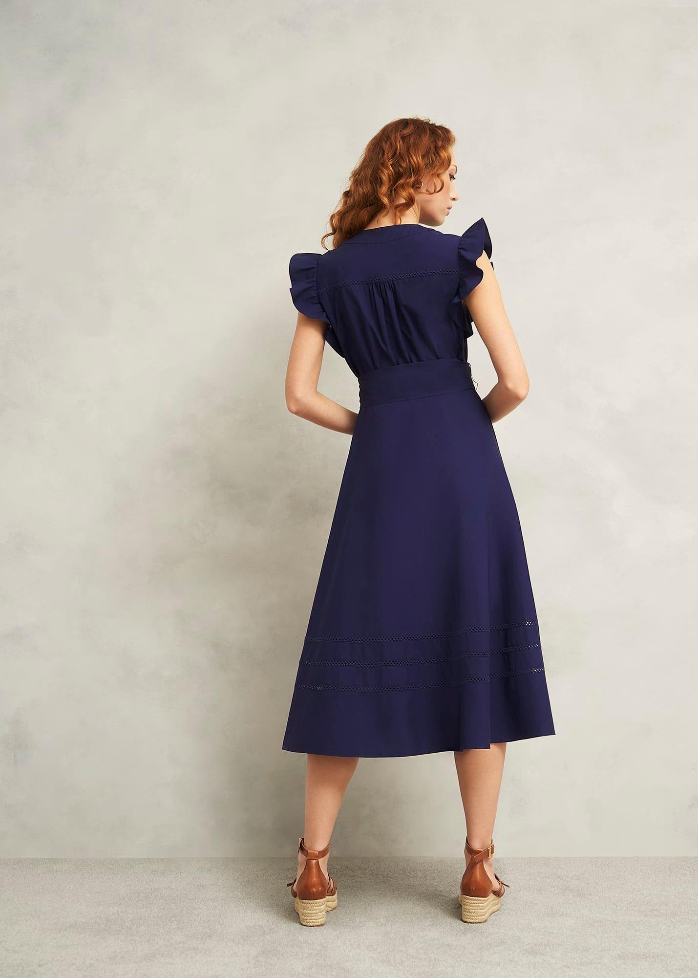 Vanessa Cotton Dress, True Navy, hi-res