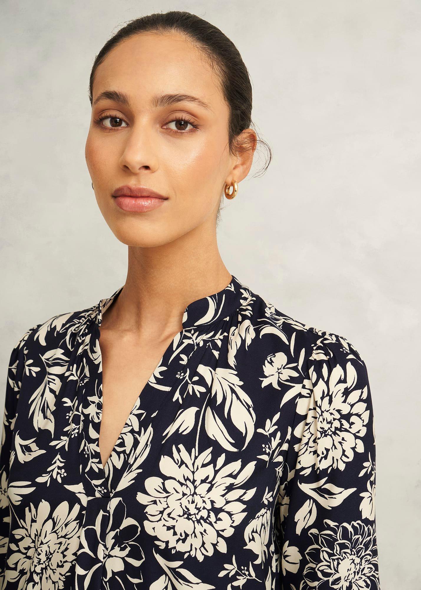 Lucille Dress, Navy Cream, hi-res