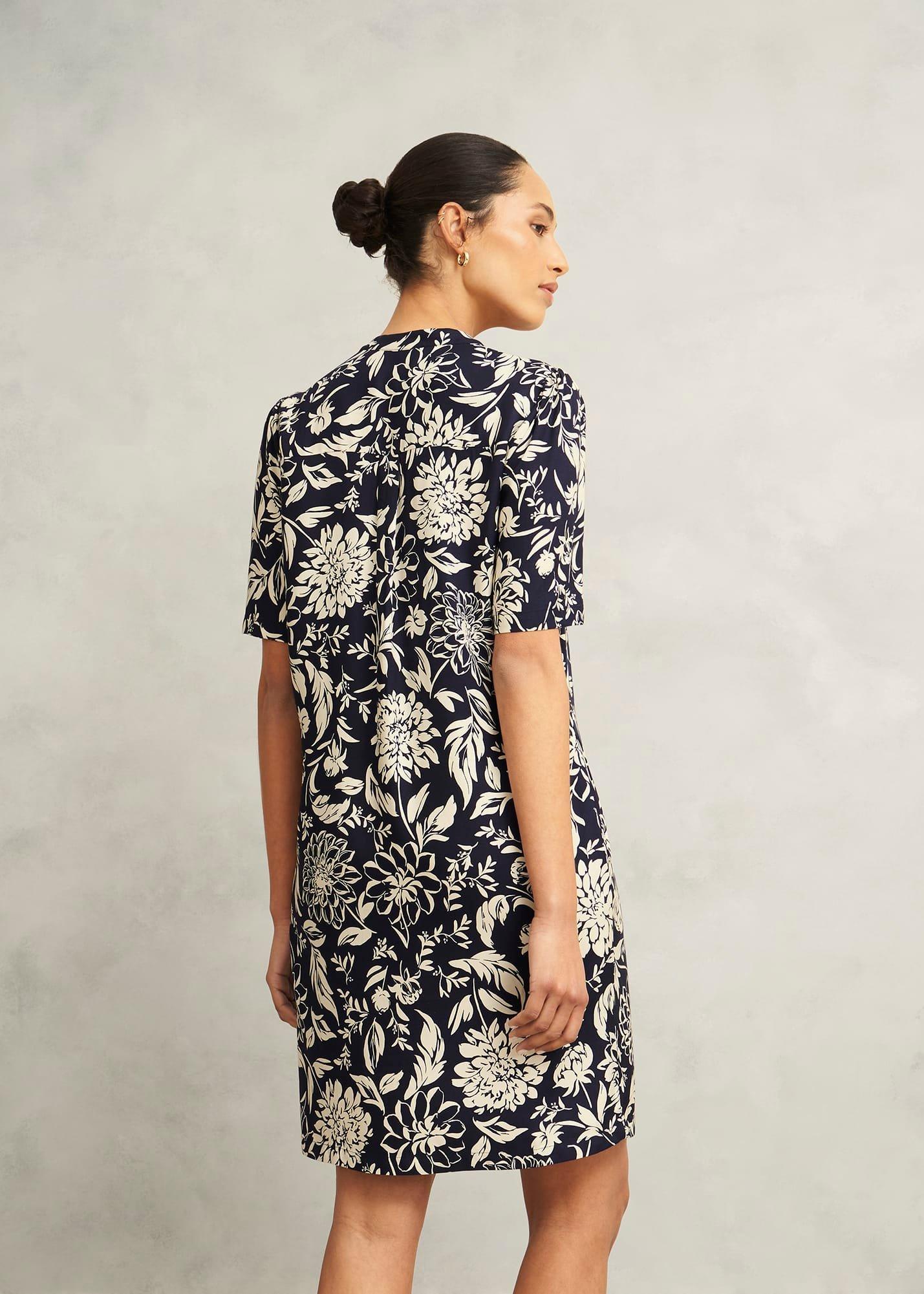 Lucille Dress, Navy Cream, hi-res