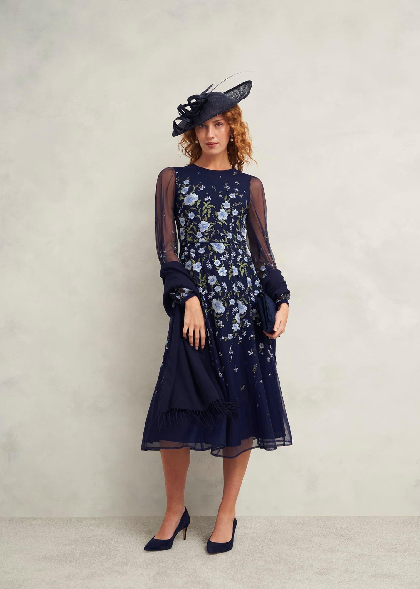 Petite Lois Embroidered Dress, Midnight Multi, hi-res