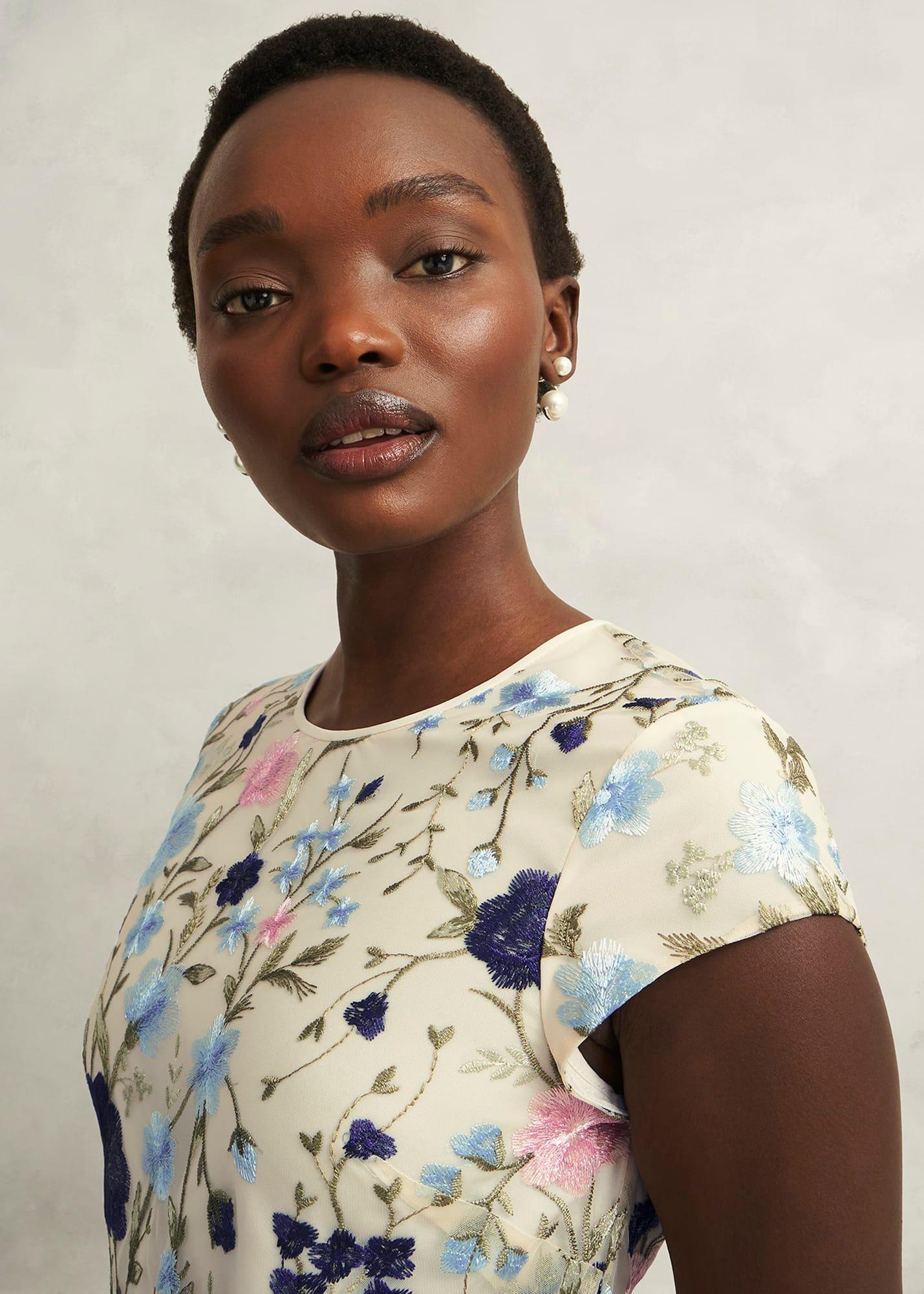 Tia Embroidered Dress, Cream Multi, hi-res