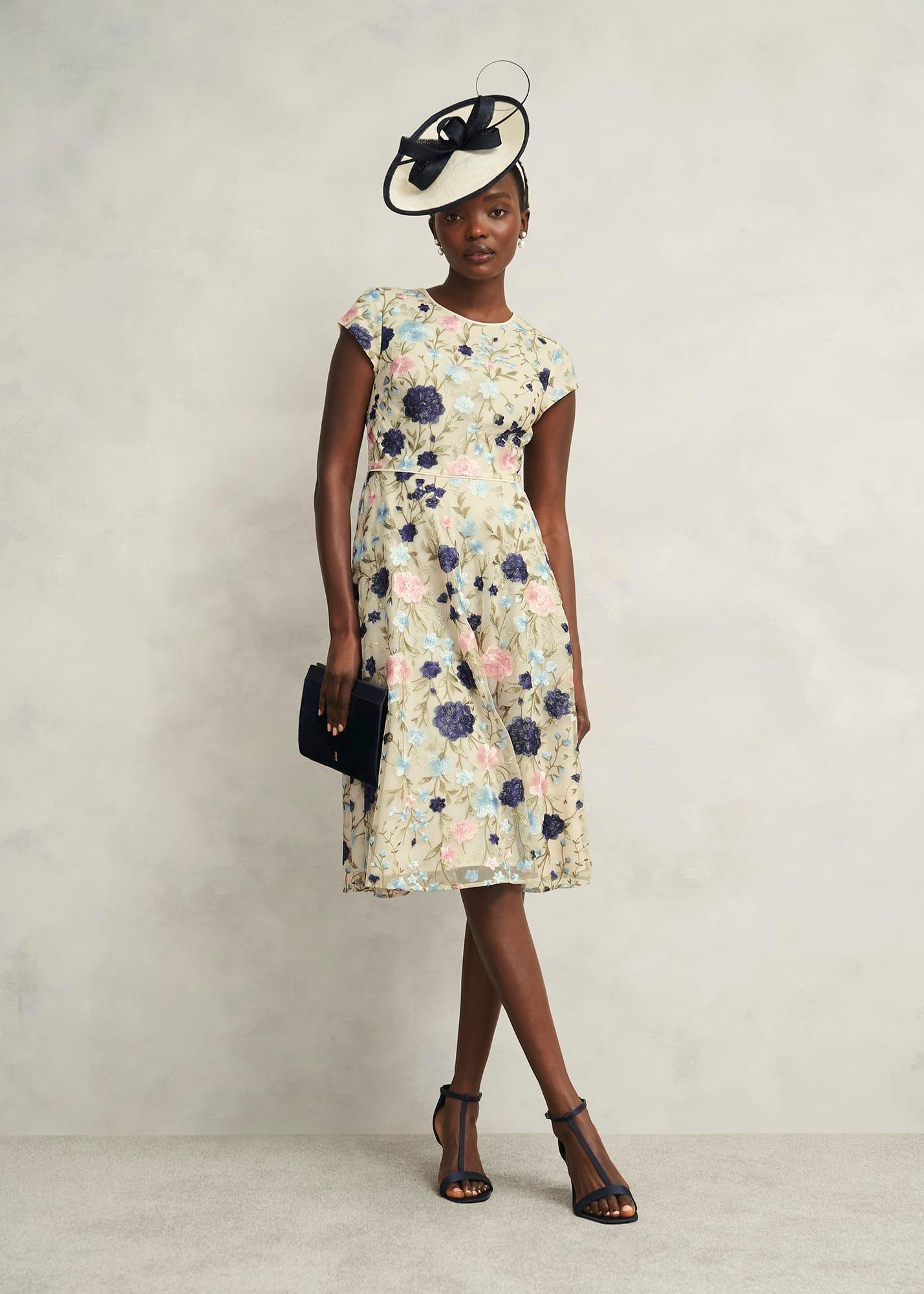 Tia Embroidered Dress, Cream Multi, hi-res