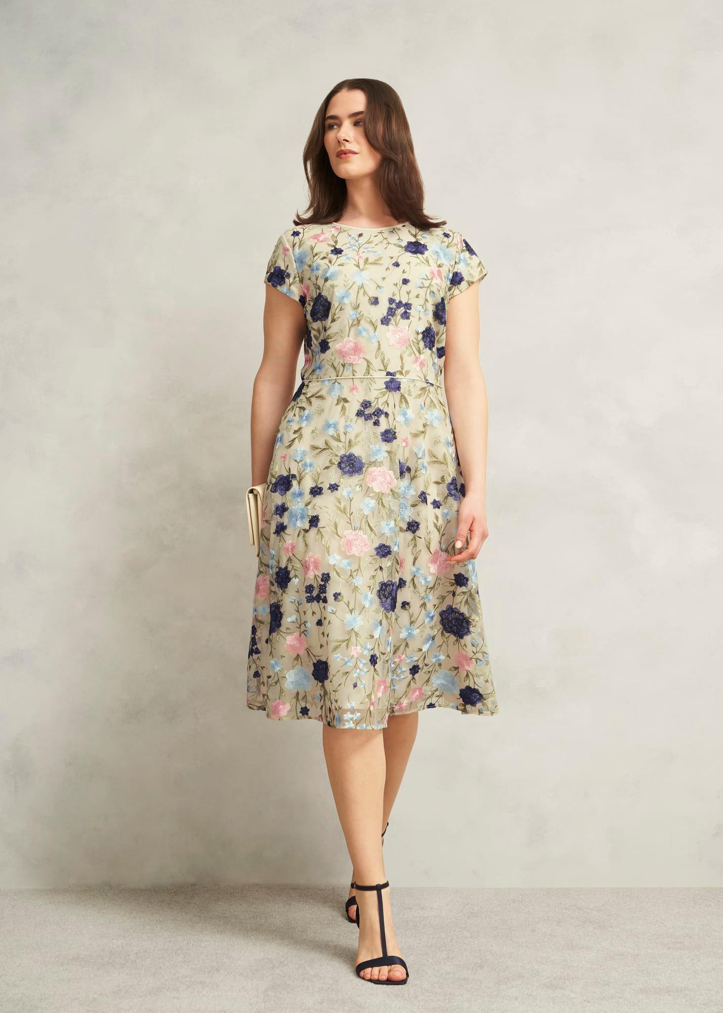 Tia Embroidered Dress, Cream Multi, hi-res