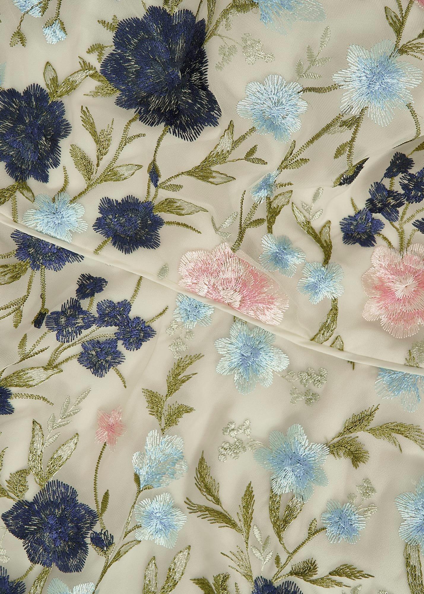 Petite Tia Embroidered Dress, Cream Multi, hi-res