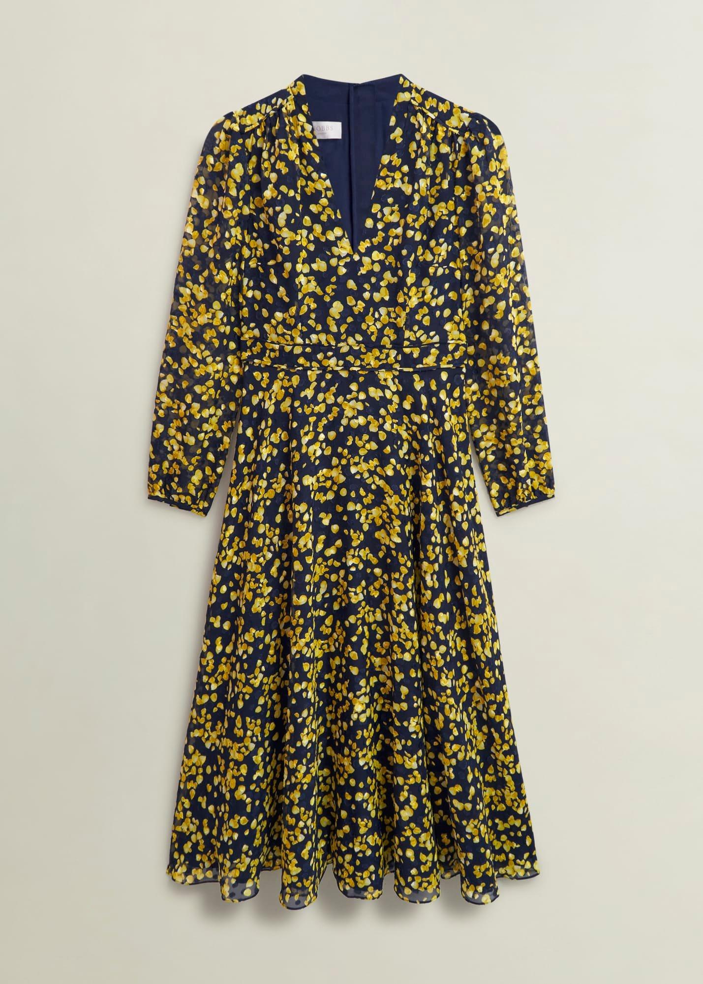 Aurora Dress, Navy Yellow, hi-res