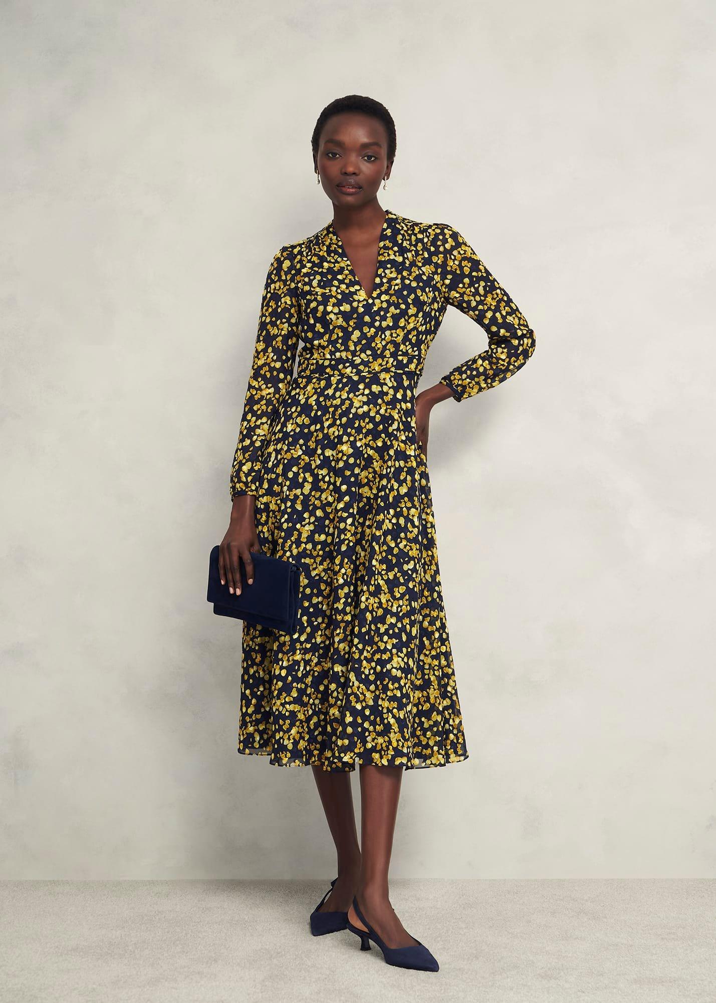 Aurora Dress, Navy Yellow, hi-res