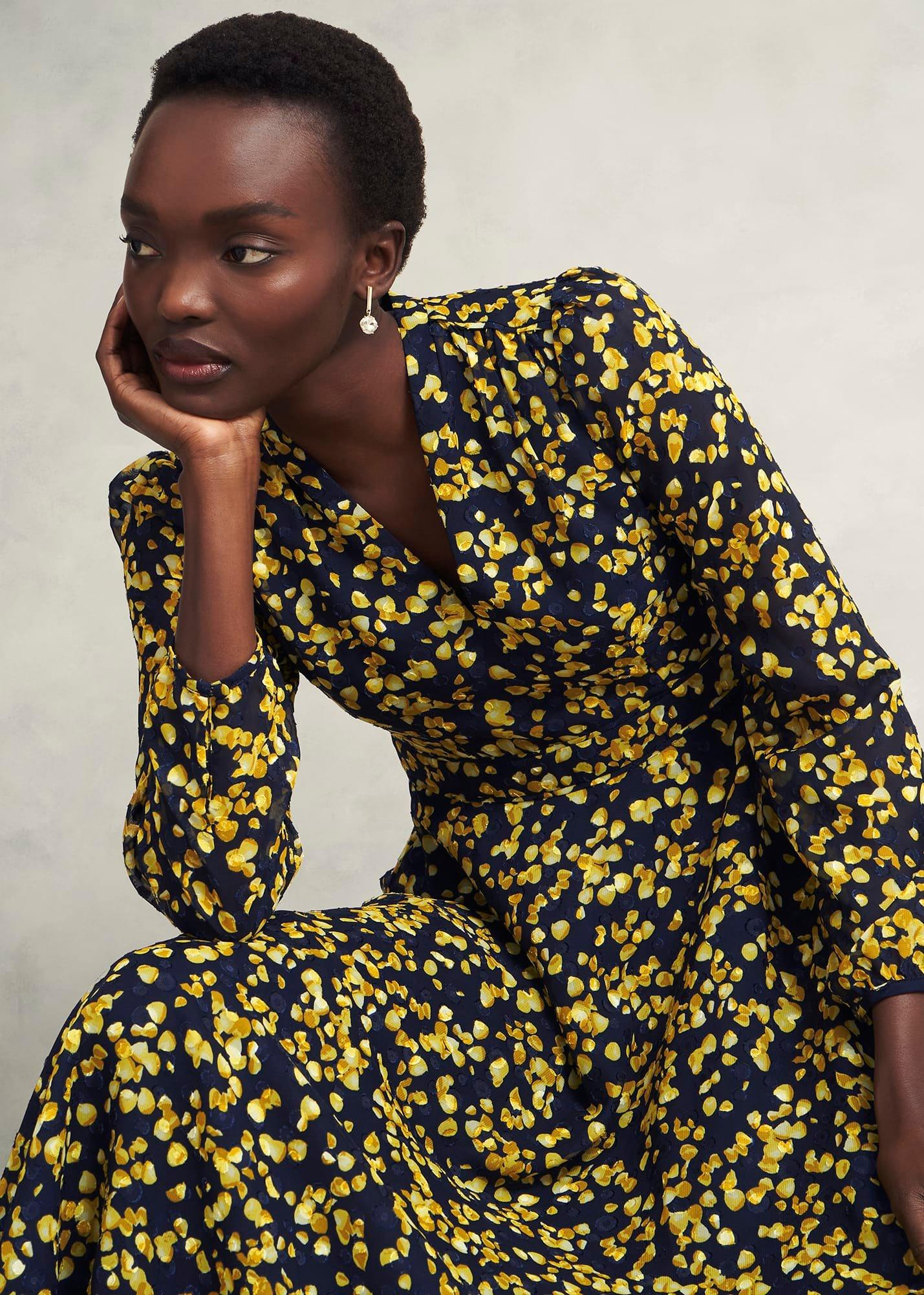 Aurora Dress, Navy Yellow, hi-res