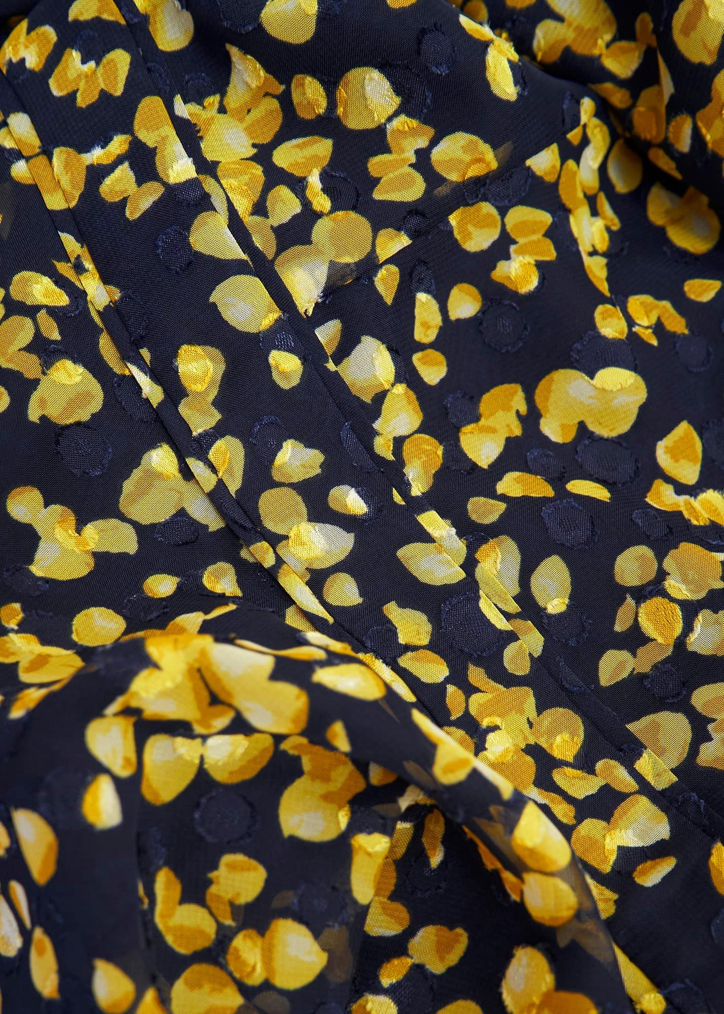 Petite Aurora Dress, Navy Yellow, hi-res