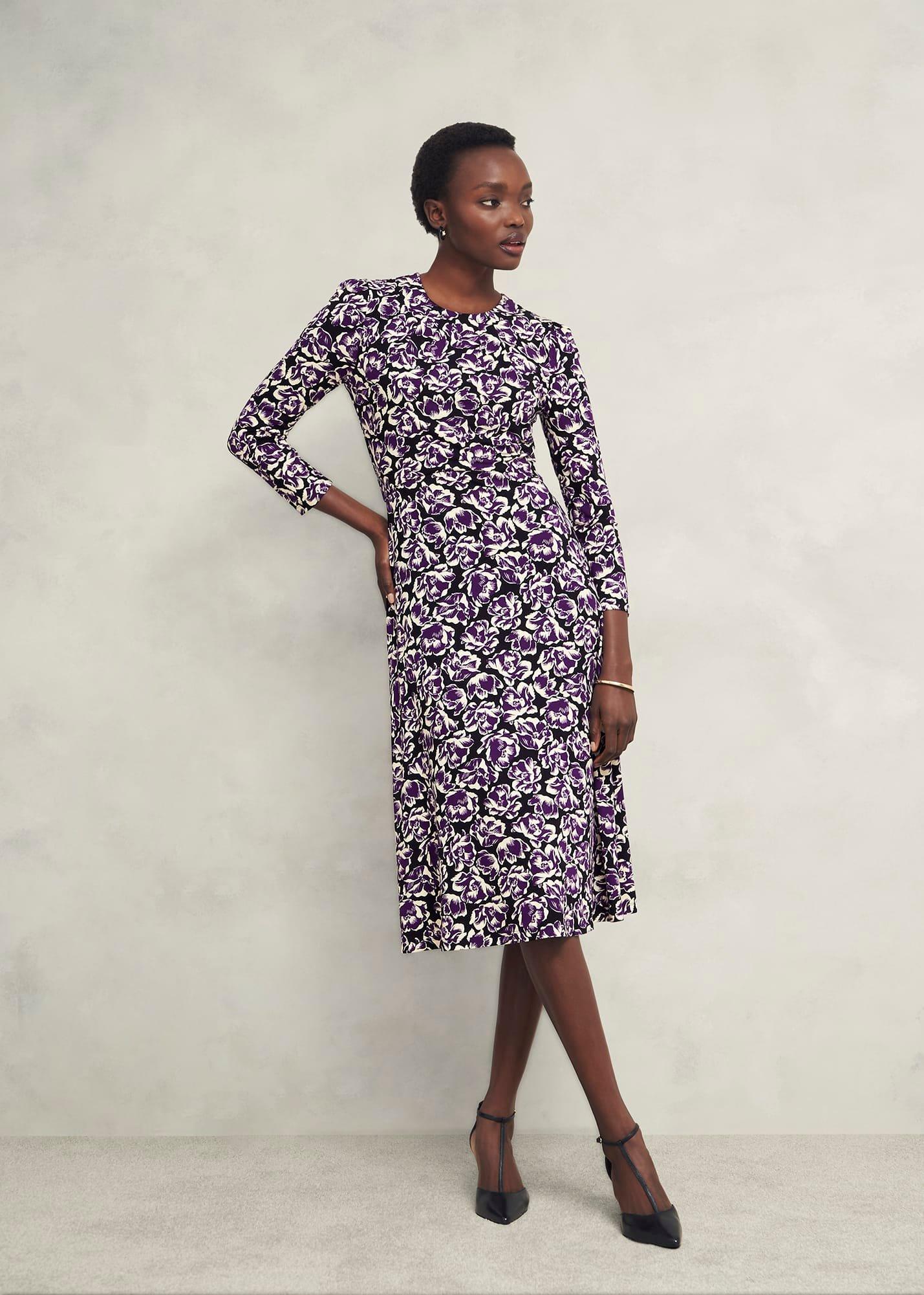 Petite Paige Jersey Dress, Purple Multi, hi-res