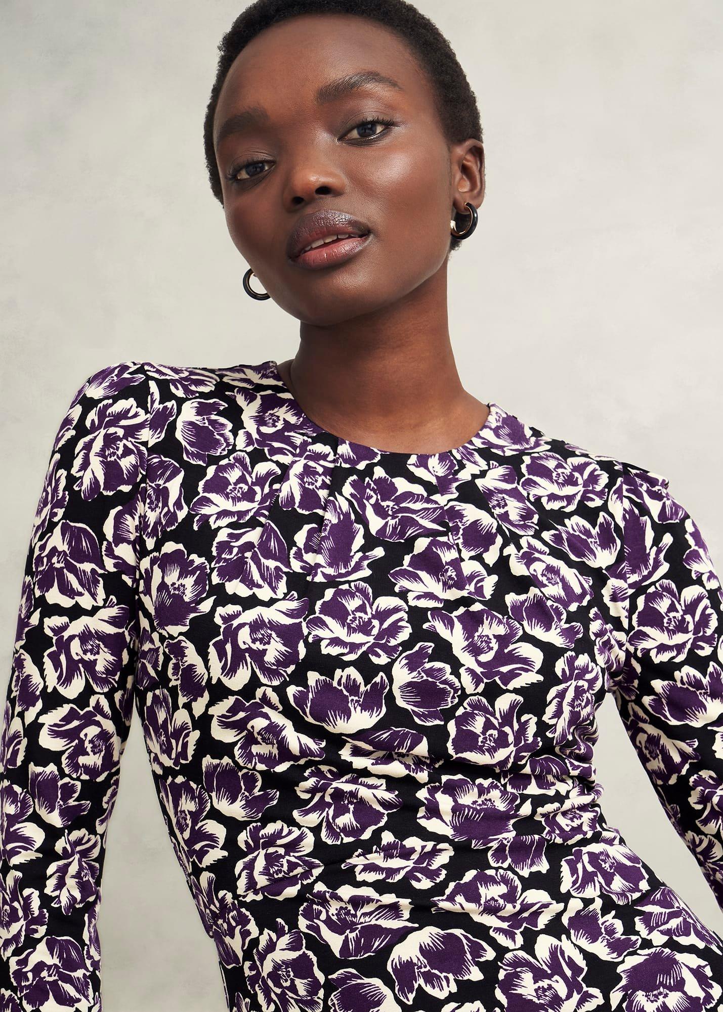 Petite Paige Jersey Dress, Purple Multi, hi-res