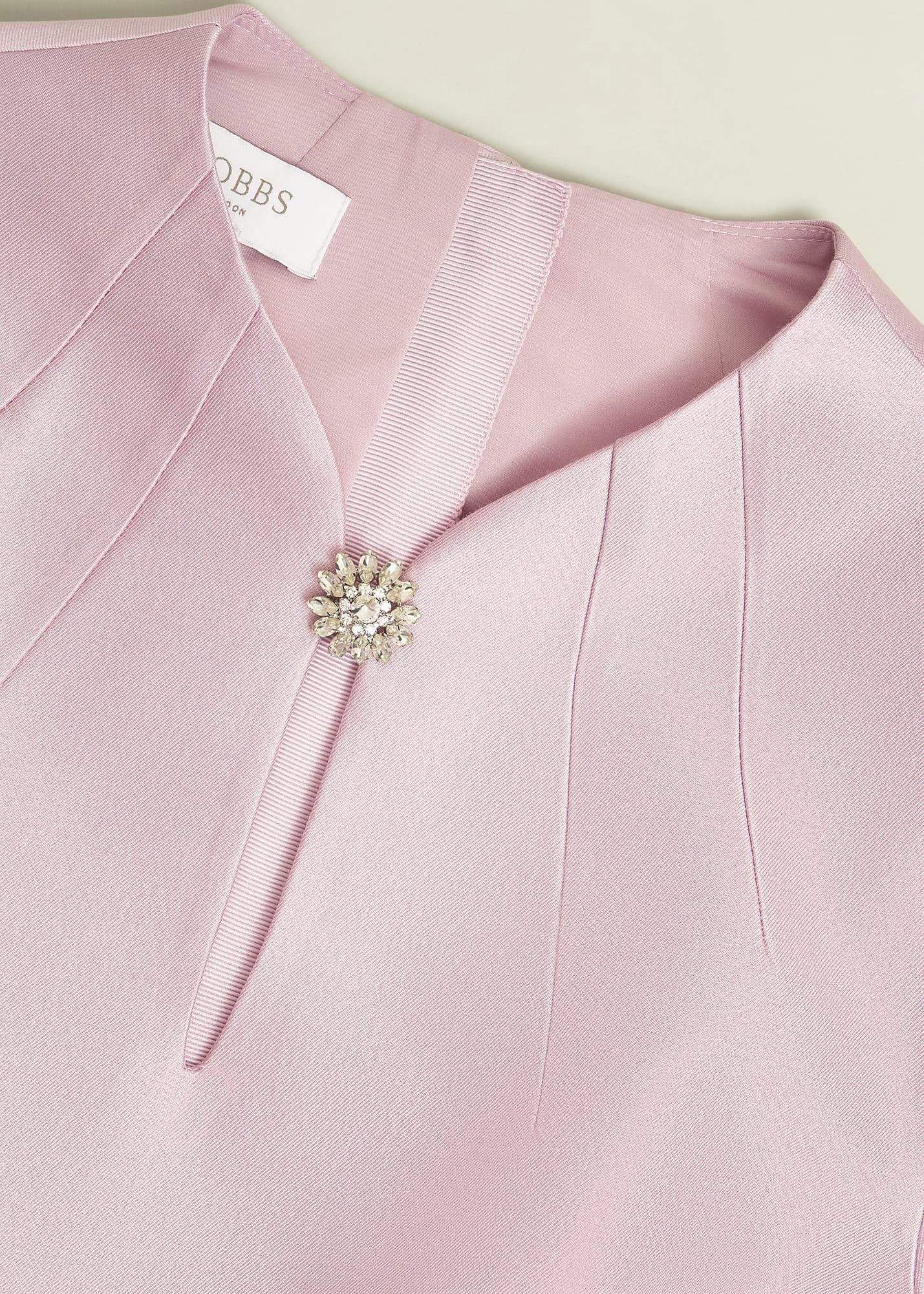 Rhea Wool Silk Dress, Soft Petal Pink, hi-res