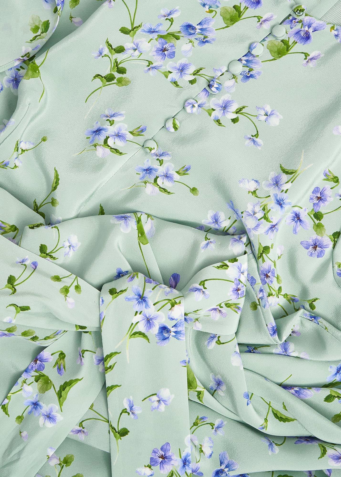 Petite Sophia Silk Belted Dress, Sage Multi, hi-res