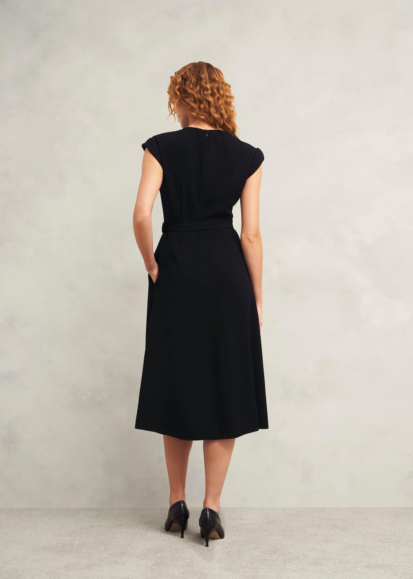 Meera Belted Dress, Black, hi-res