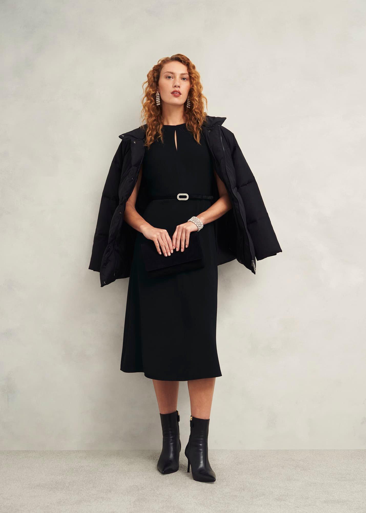 Meera Belted Dress, Black, hi-res