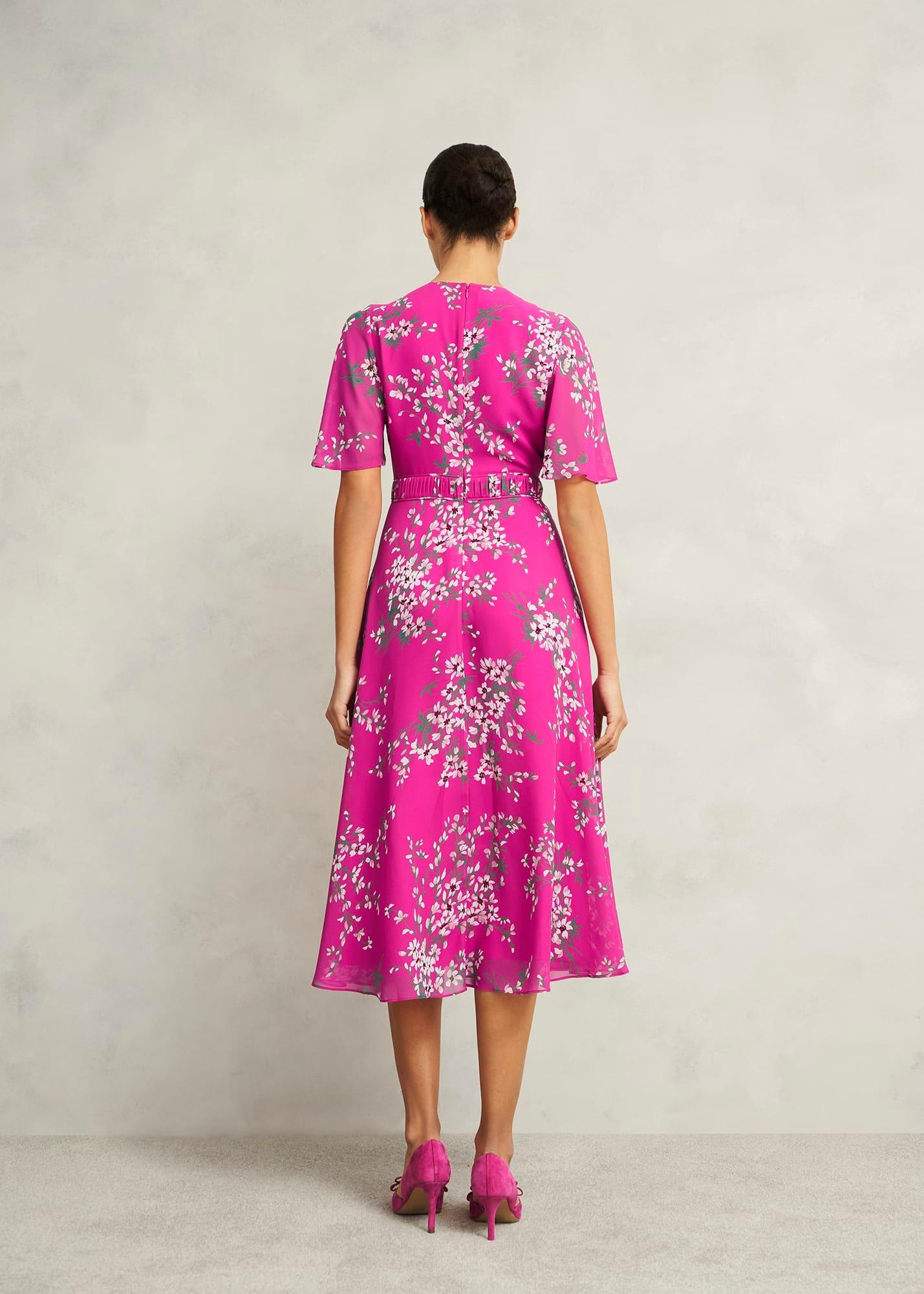 Bronwyn Silk Dress, Pink Multi, hi-res