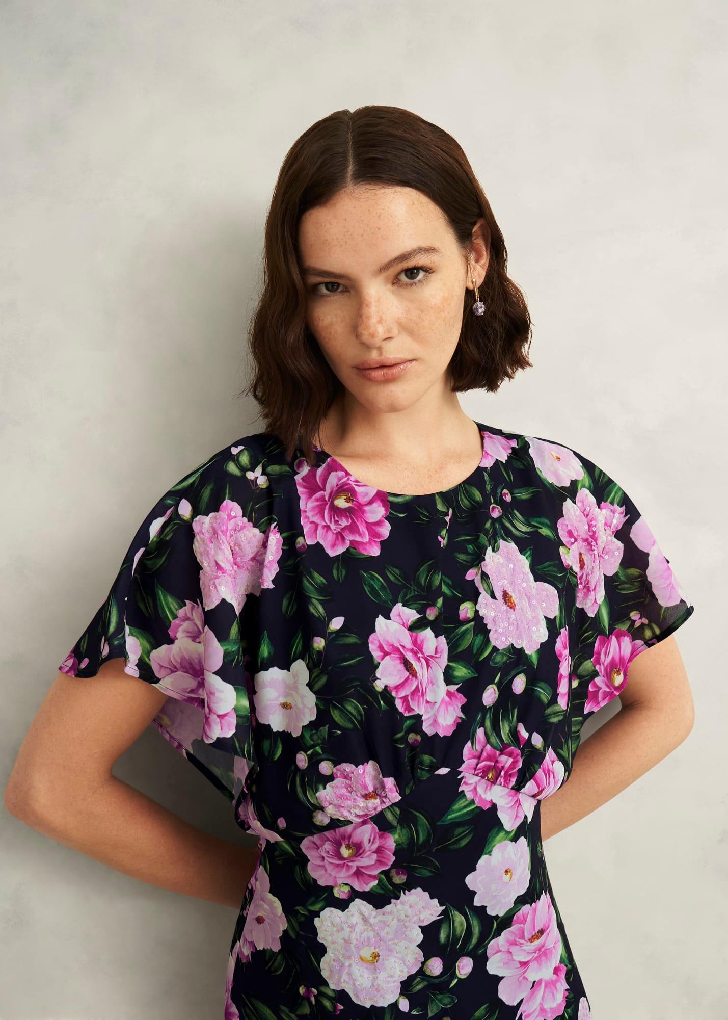 Lalena Sequin Floral Dress, Midnight Multi, hi-res