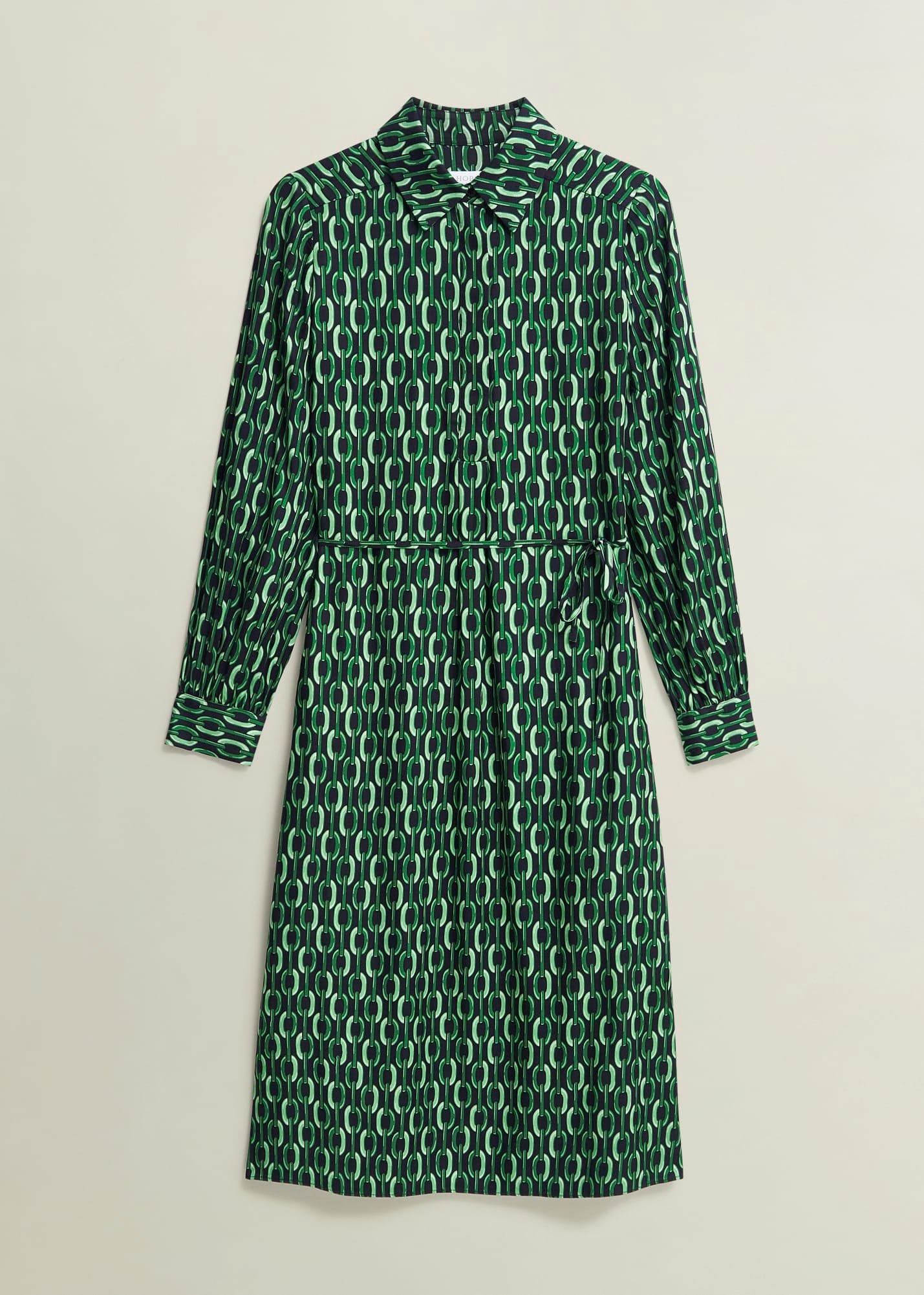 Florian Dress, Navy Green, hi-res