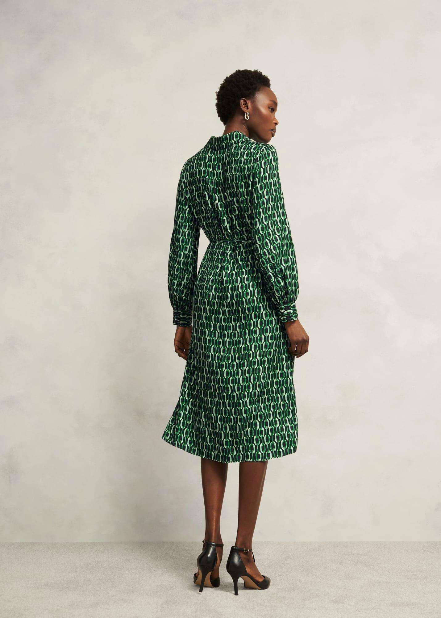 Florian Dress, Navy Green, hi-res