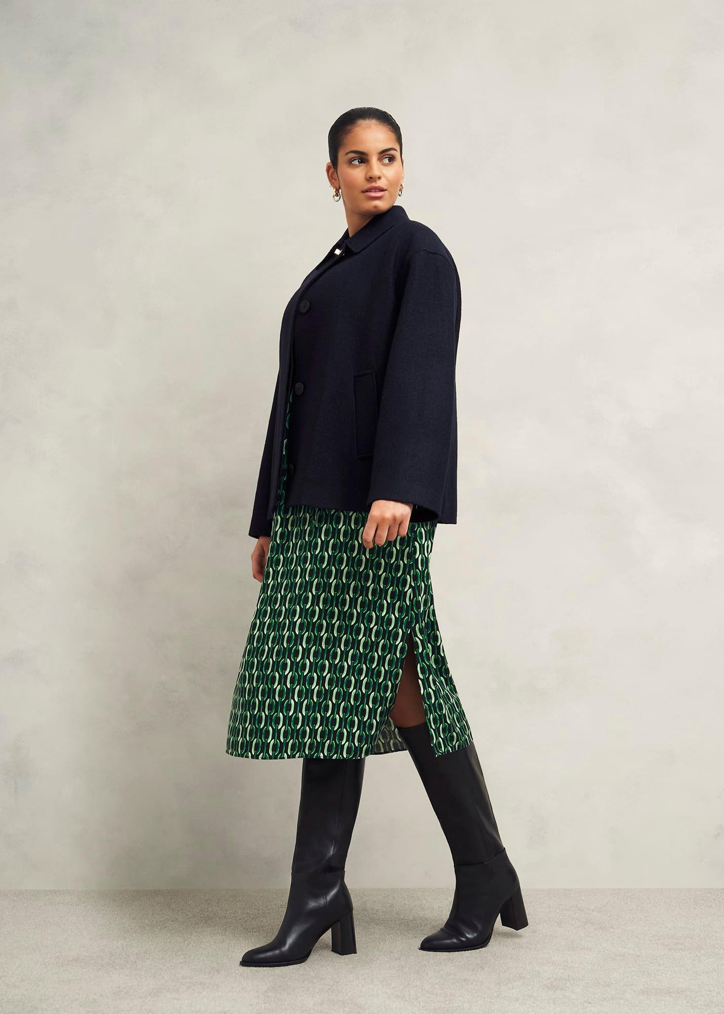 Florian Dress, Navy Green, hi-res