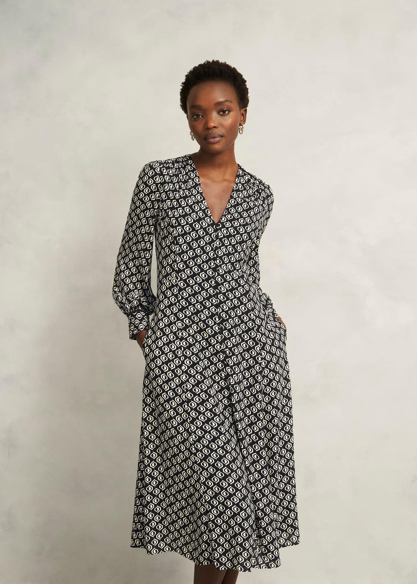 Zadie Dress, Black Cream, hi-res