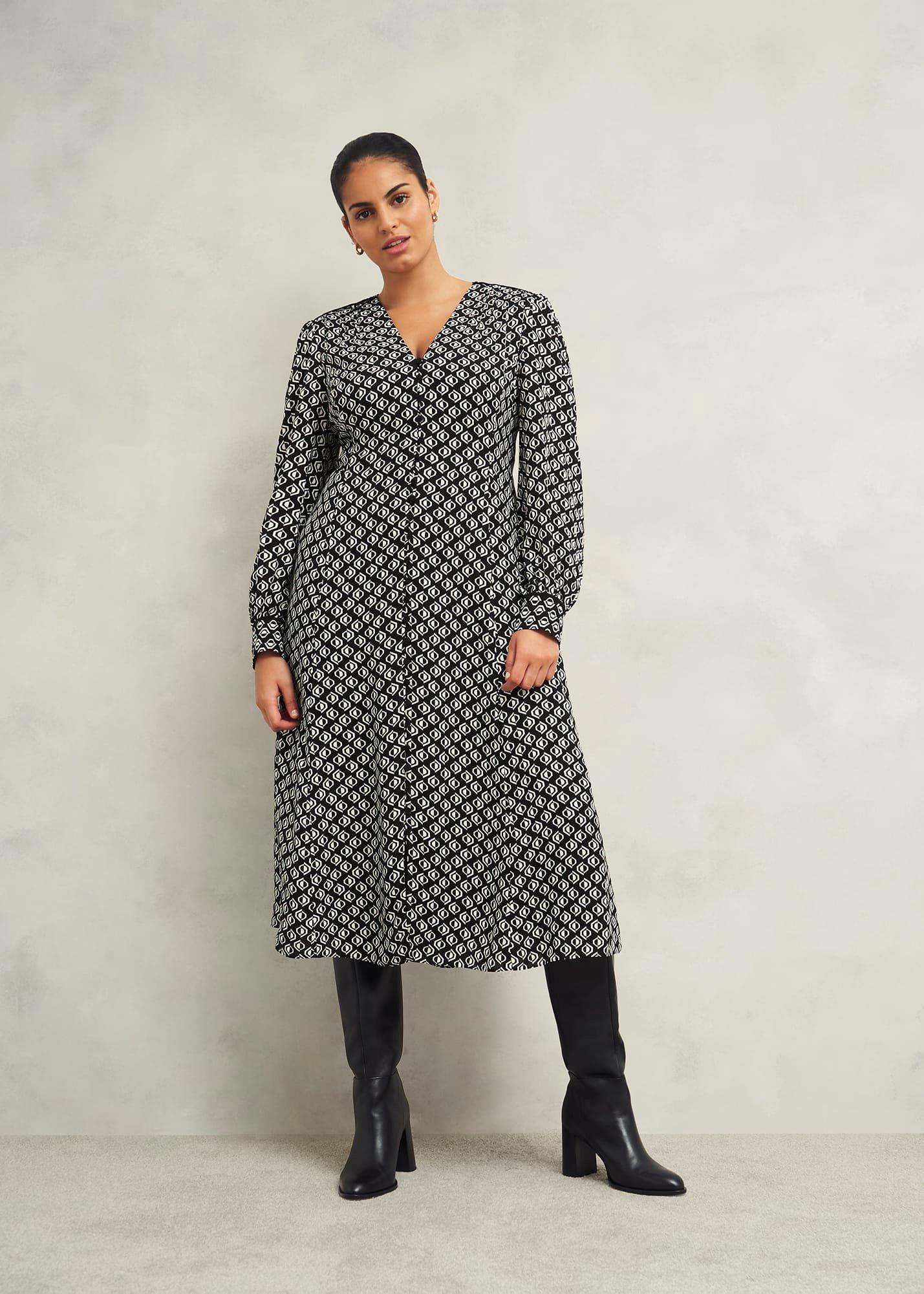 Zadie Dress, Black Cream, hi-res