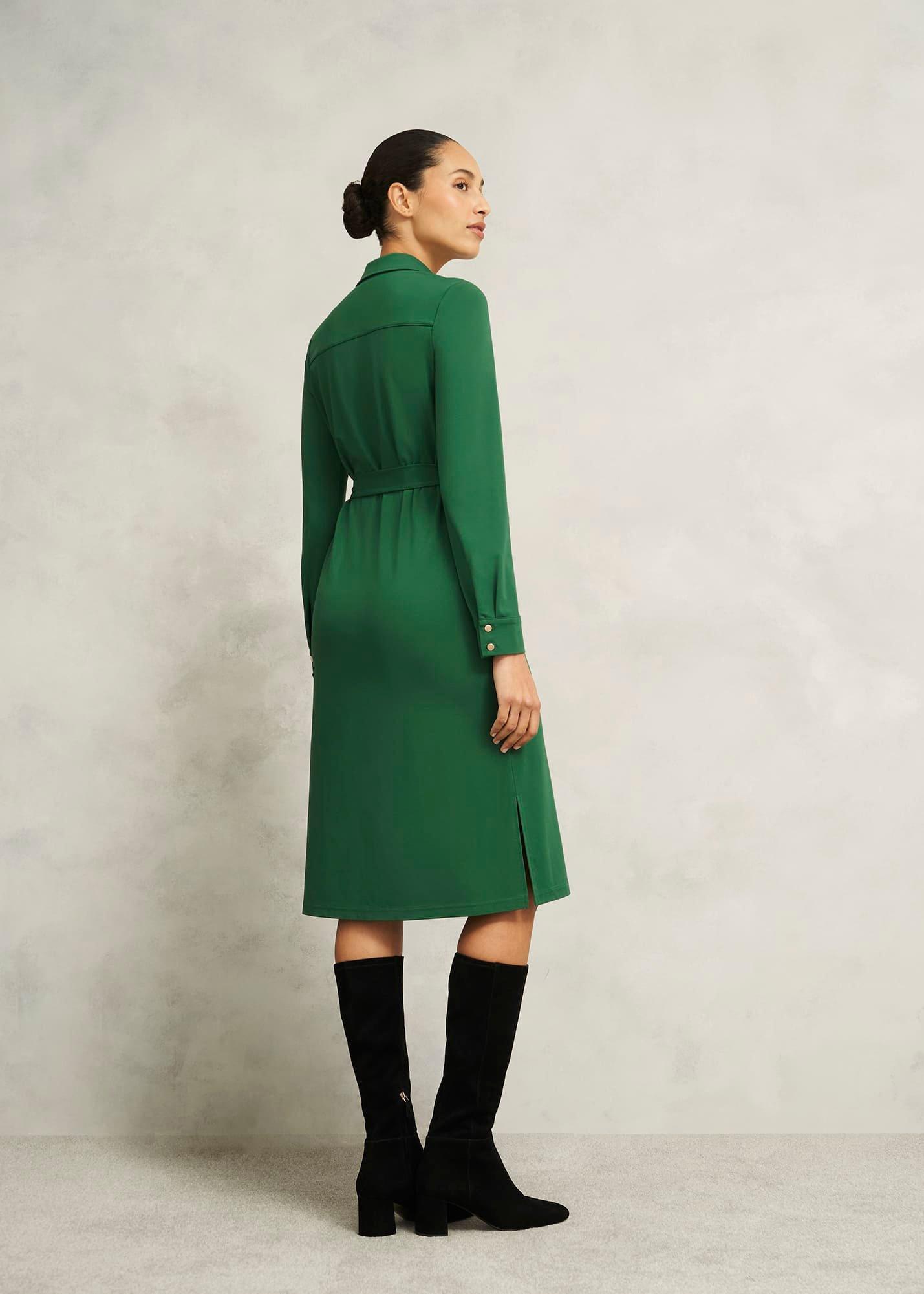 Julia Ponte Dress, Green, hi-res