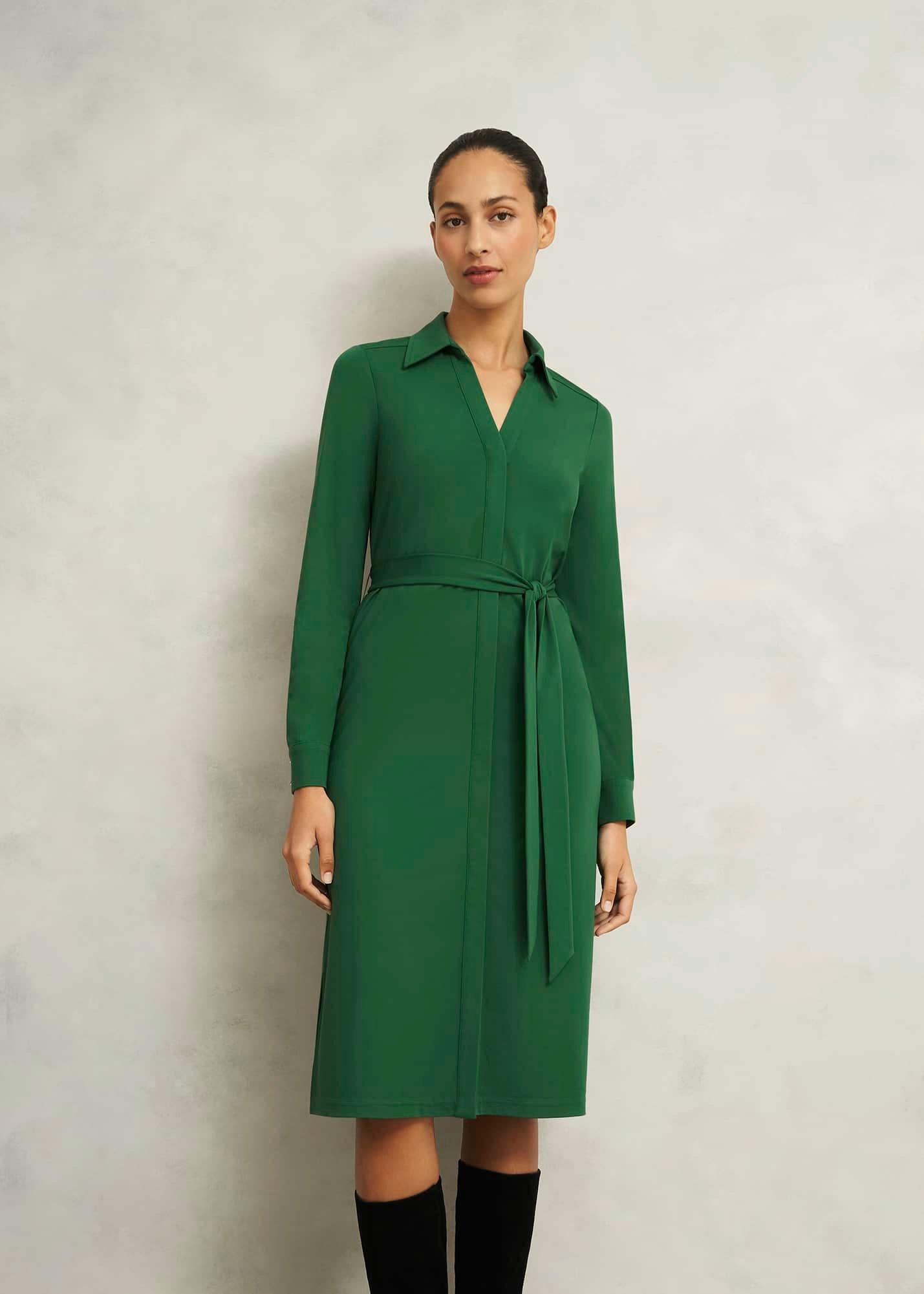 Julia Ponte Dress, Green, hi-res