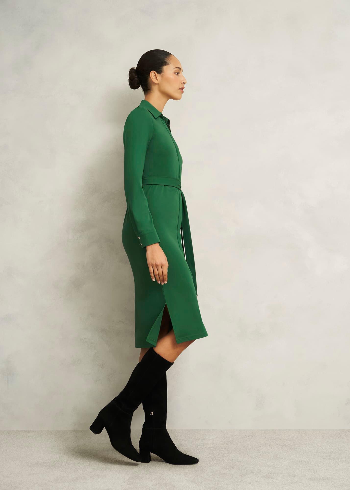 Julia Ponte Dress, Green, hi-res