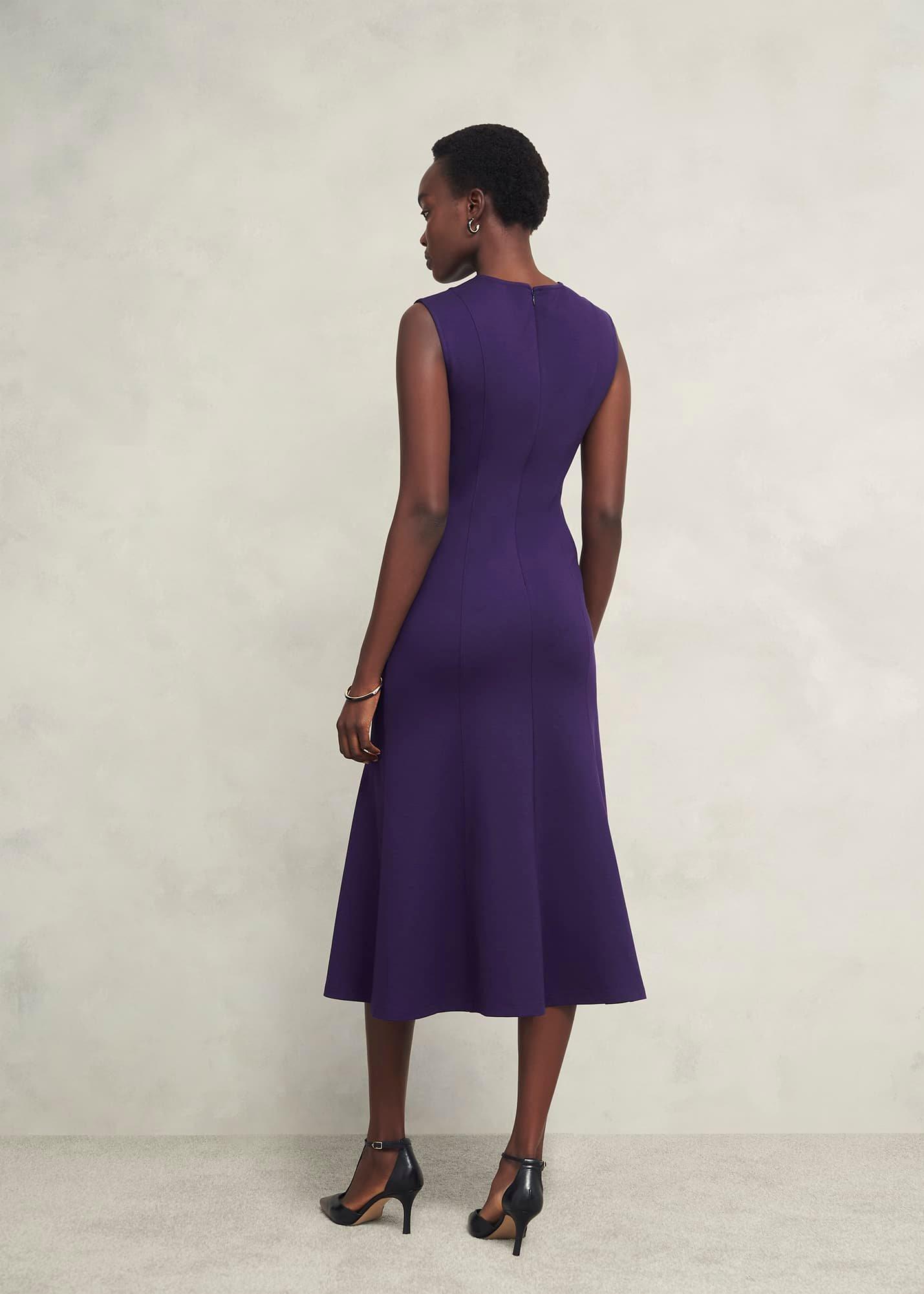 Davina Ponte Dress, Grape Purple, hi-res