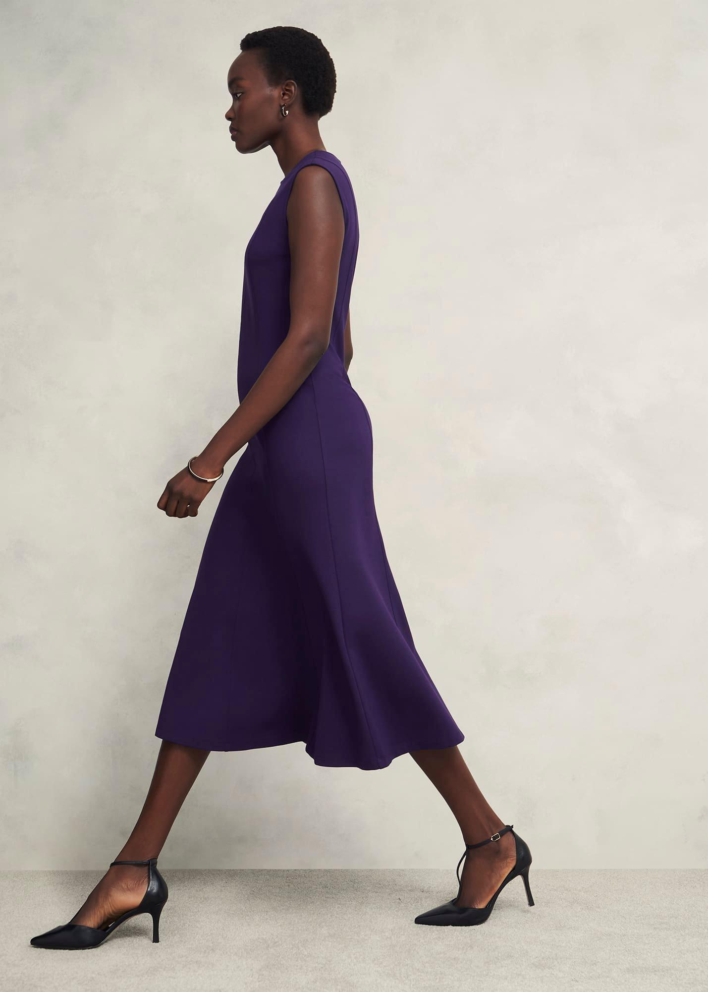 Davina Ponte Dress, Grape Purple, hi-res